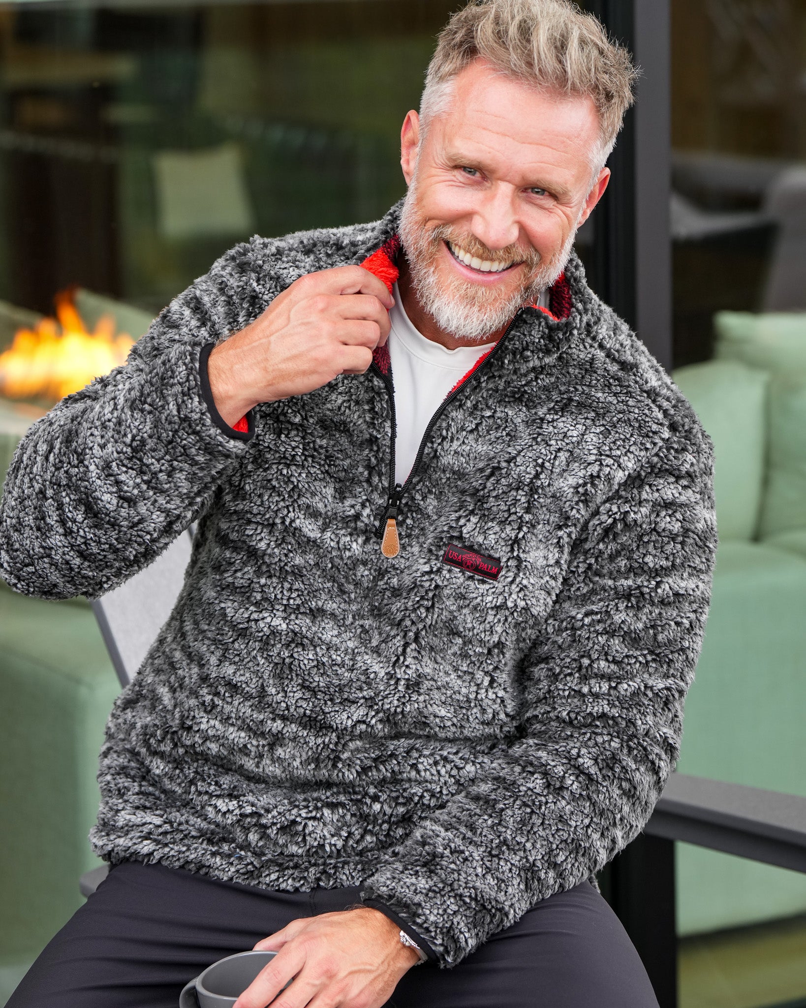 Reversible Double Sherpa 1/4 Zip