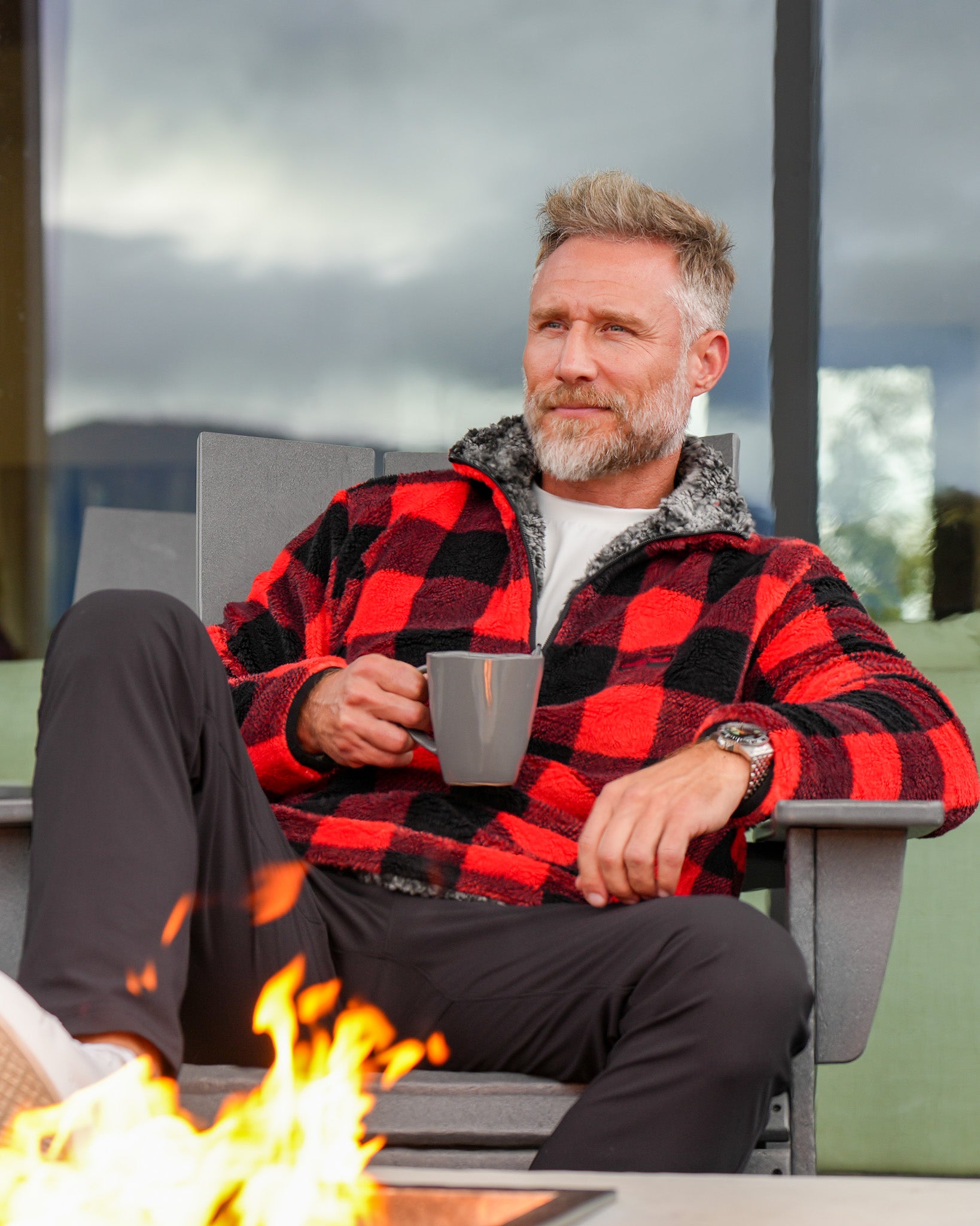 Reversible Double Sherpa 1/4 Zip