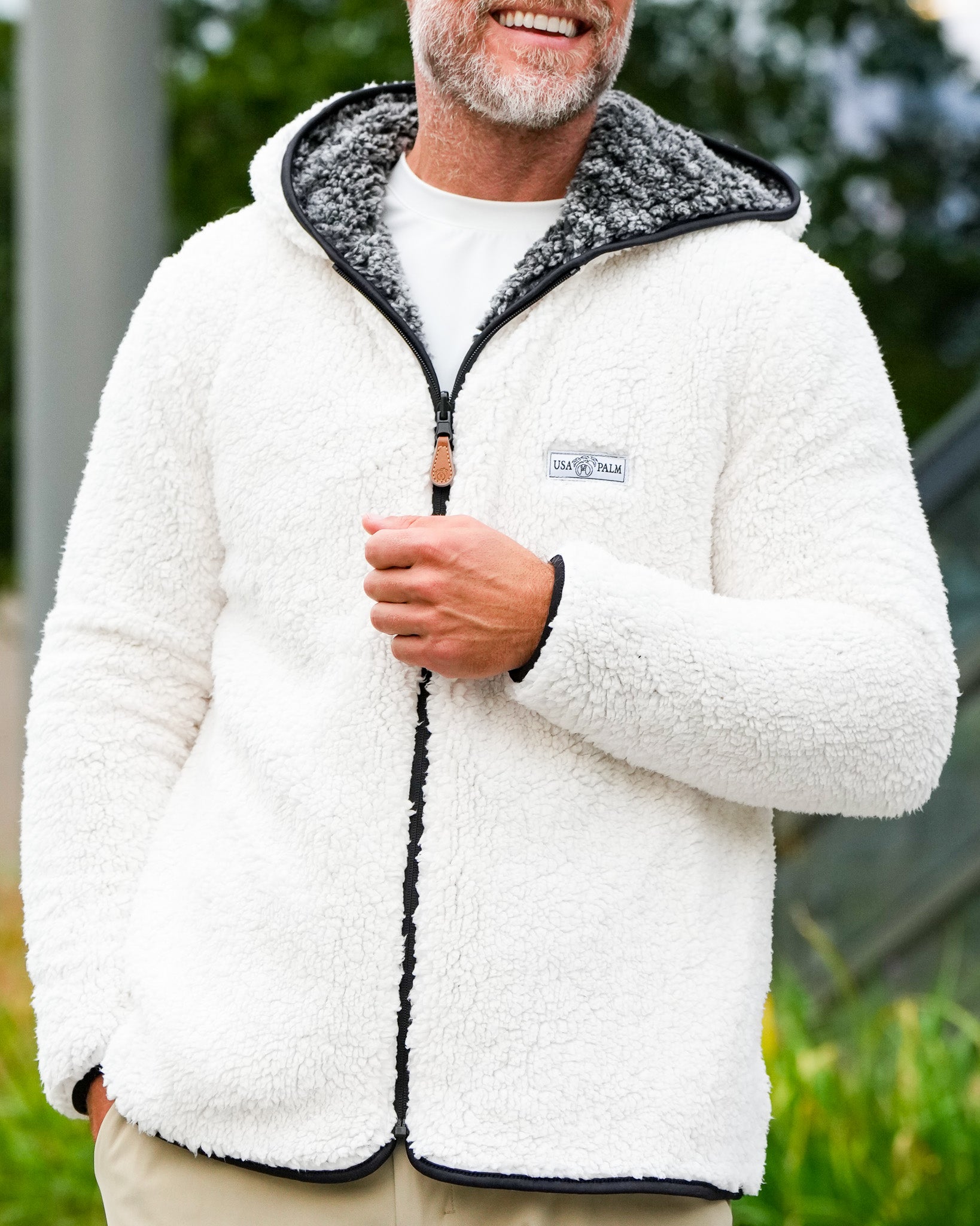 Reversible Sherpa Full Zip Hoodie