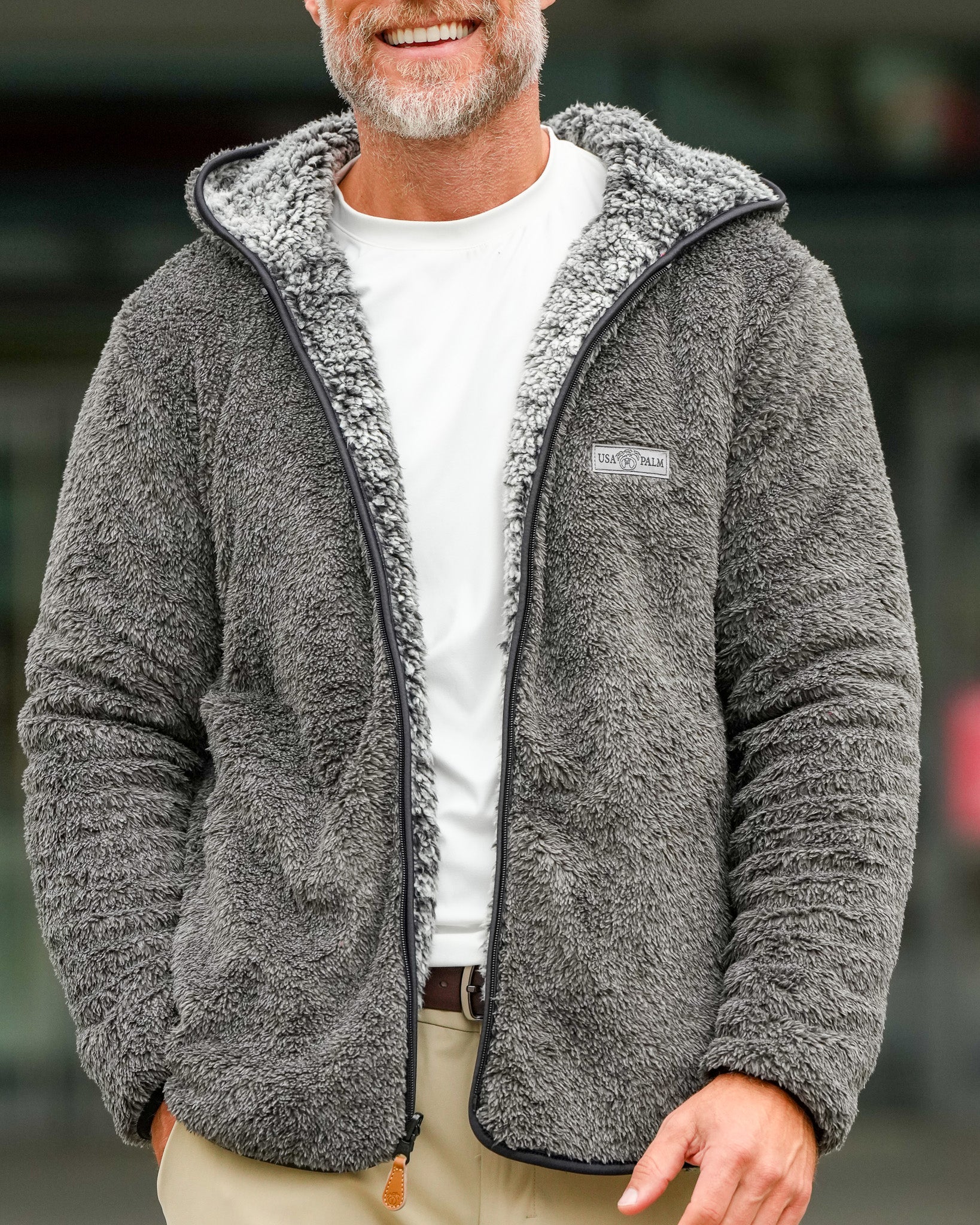 Reversible Sherpa Full Zip Hoodie