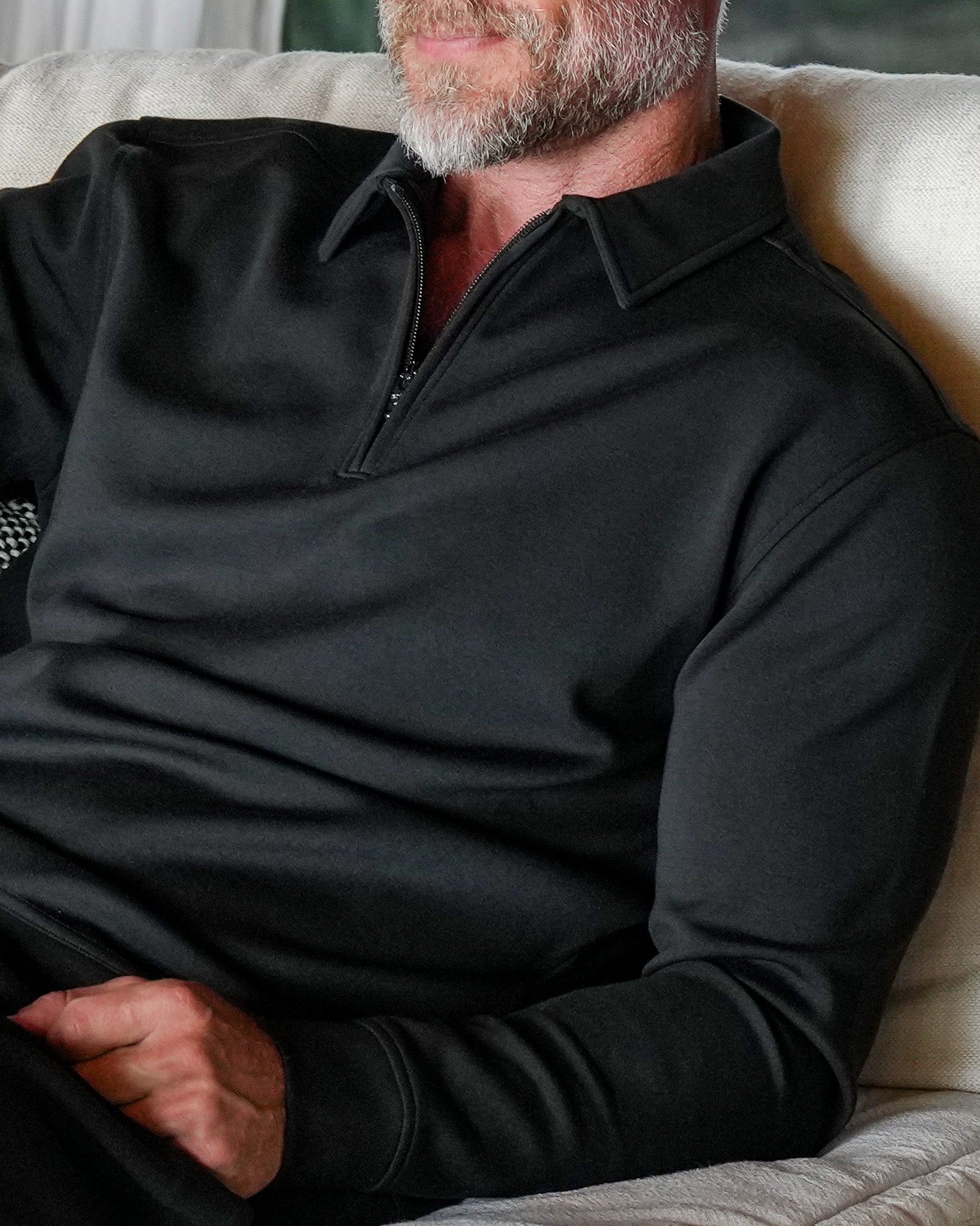 Aura Zip Polo Long Sleeve