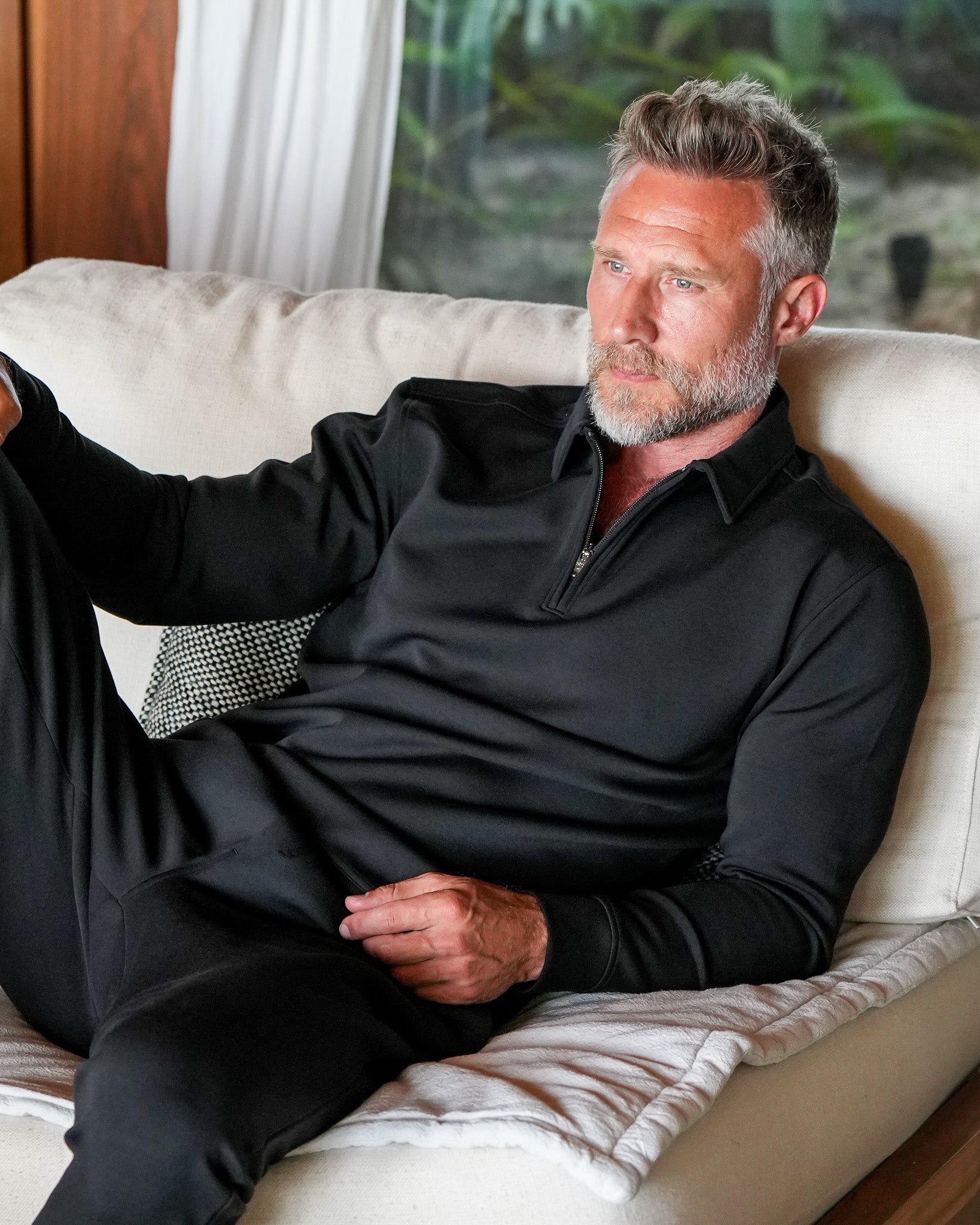 Aura Zip Polo Long Sleeve