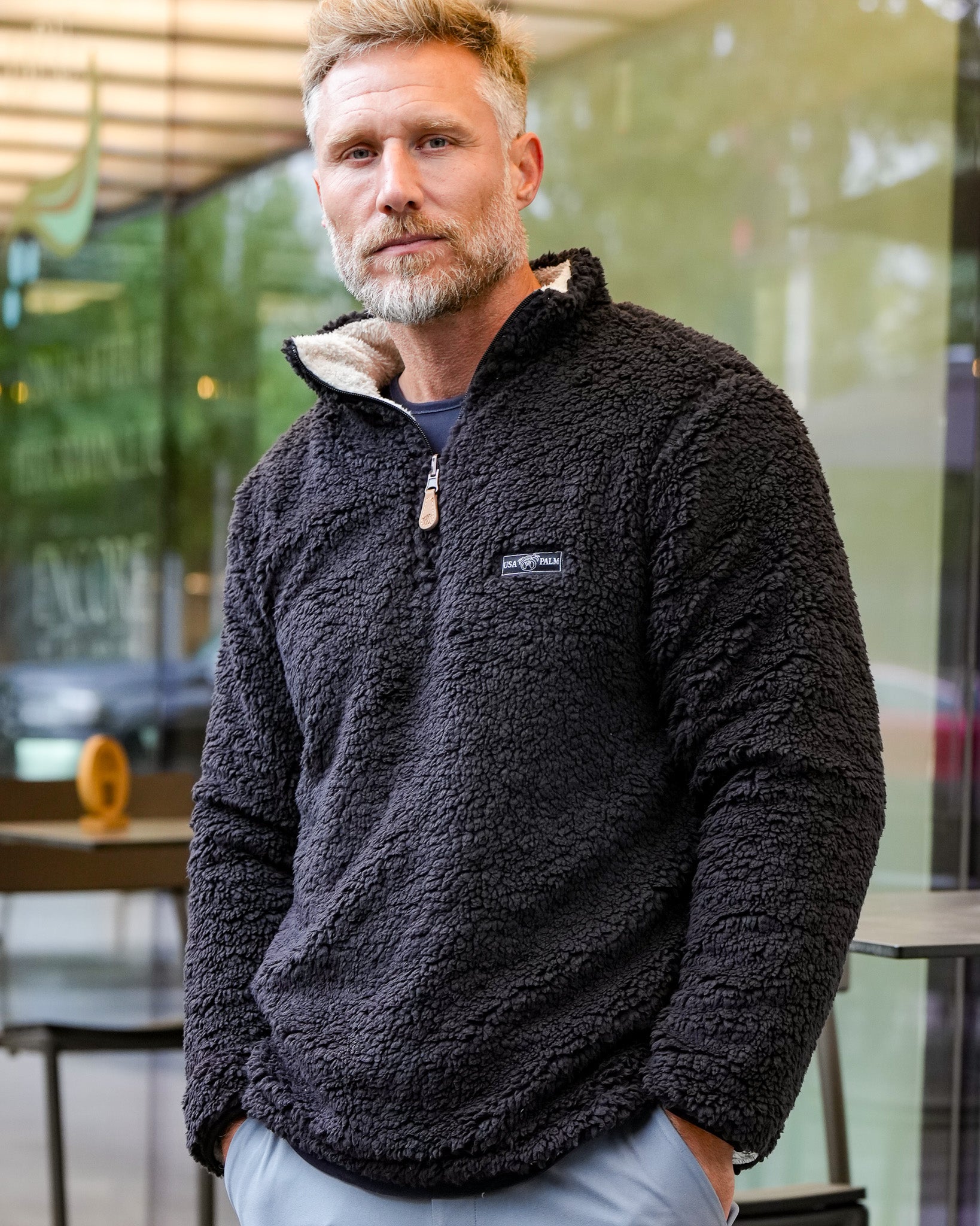 Reversible Double Sherpa 1/4 Zip