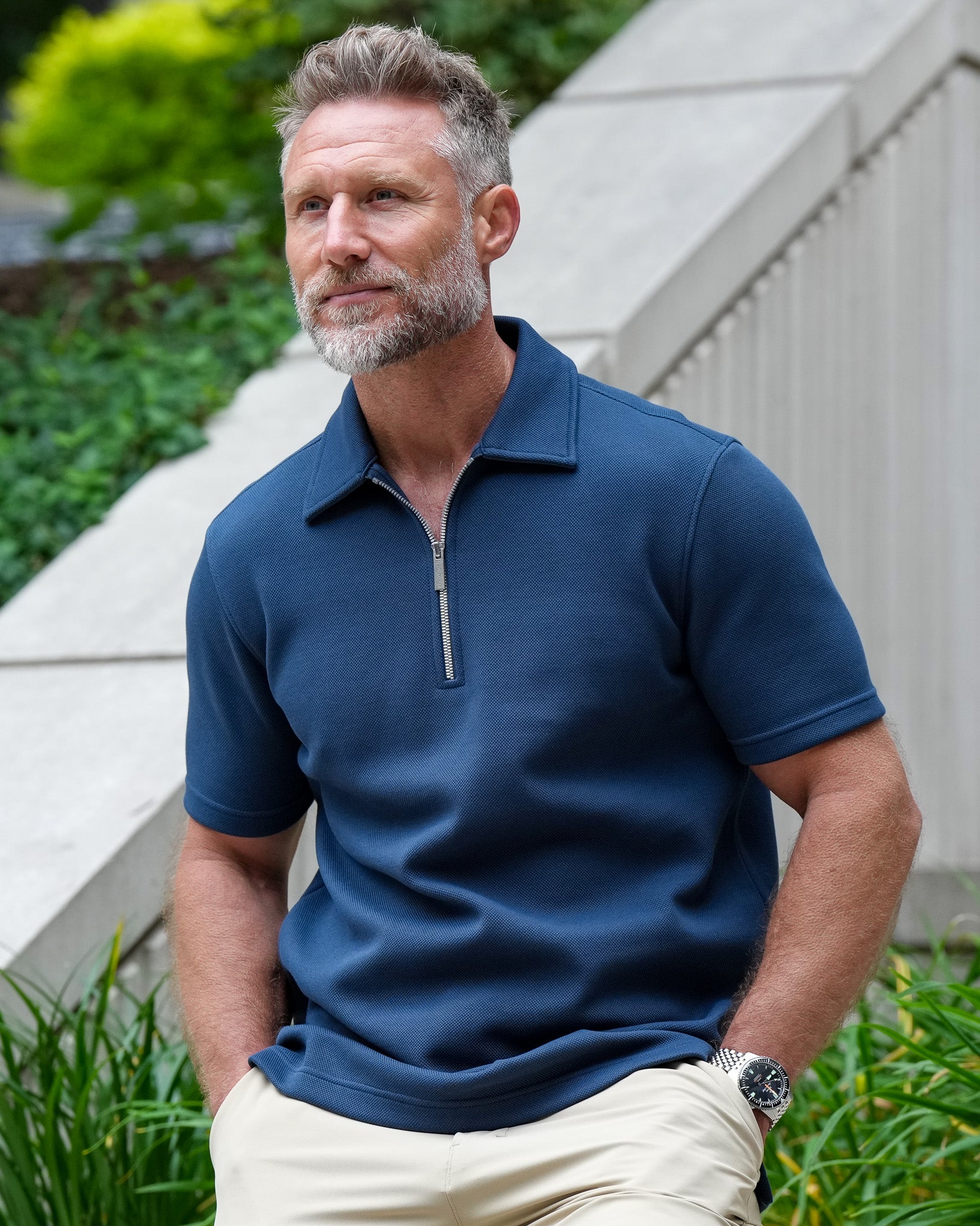 Crown Pique Zip Polo