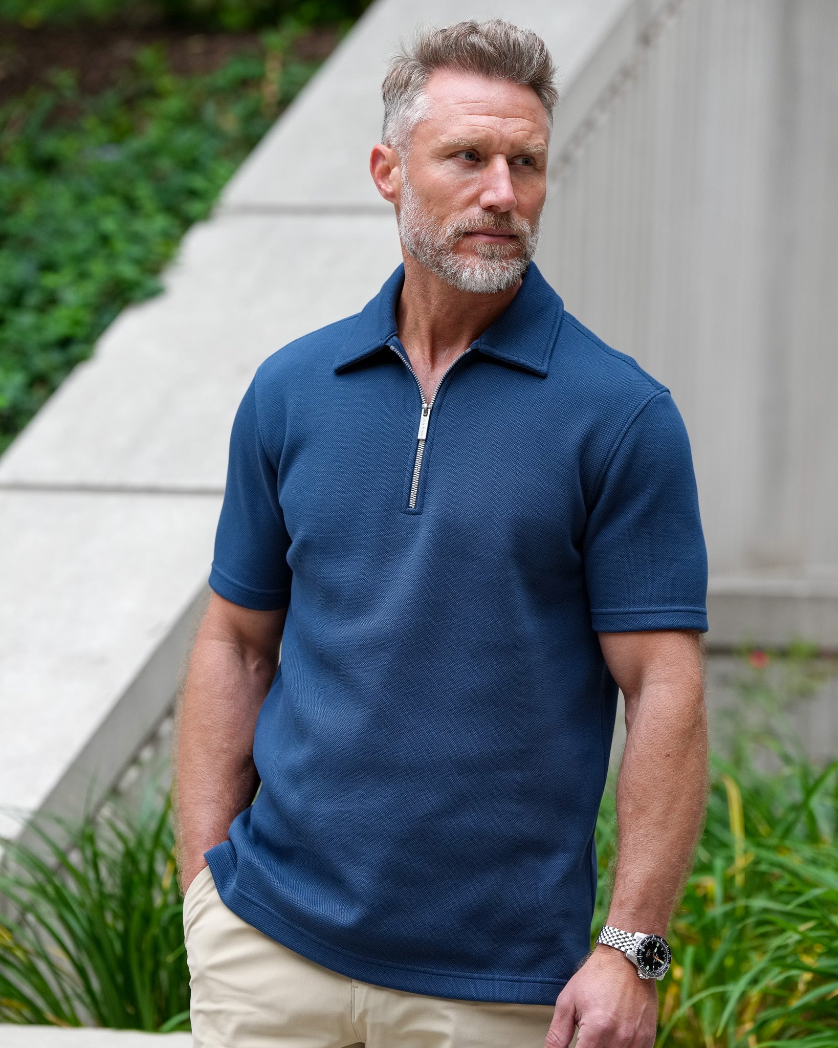 Crown Pique Zip Polo