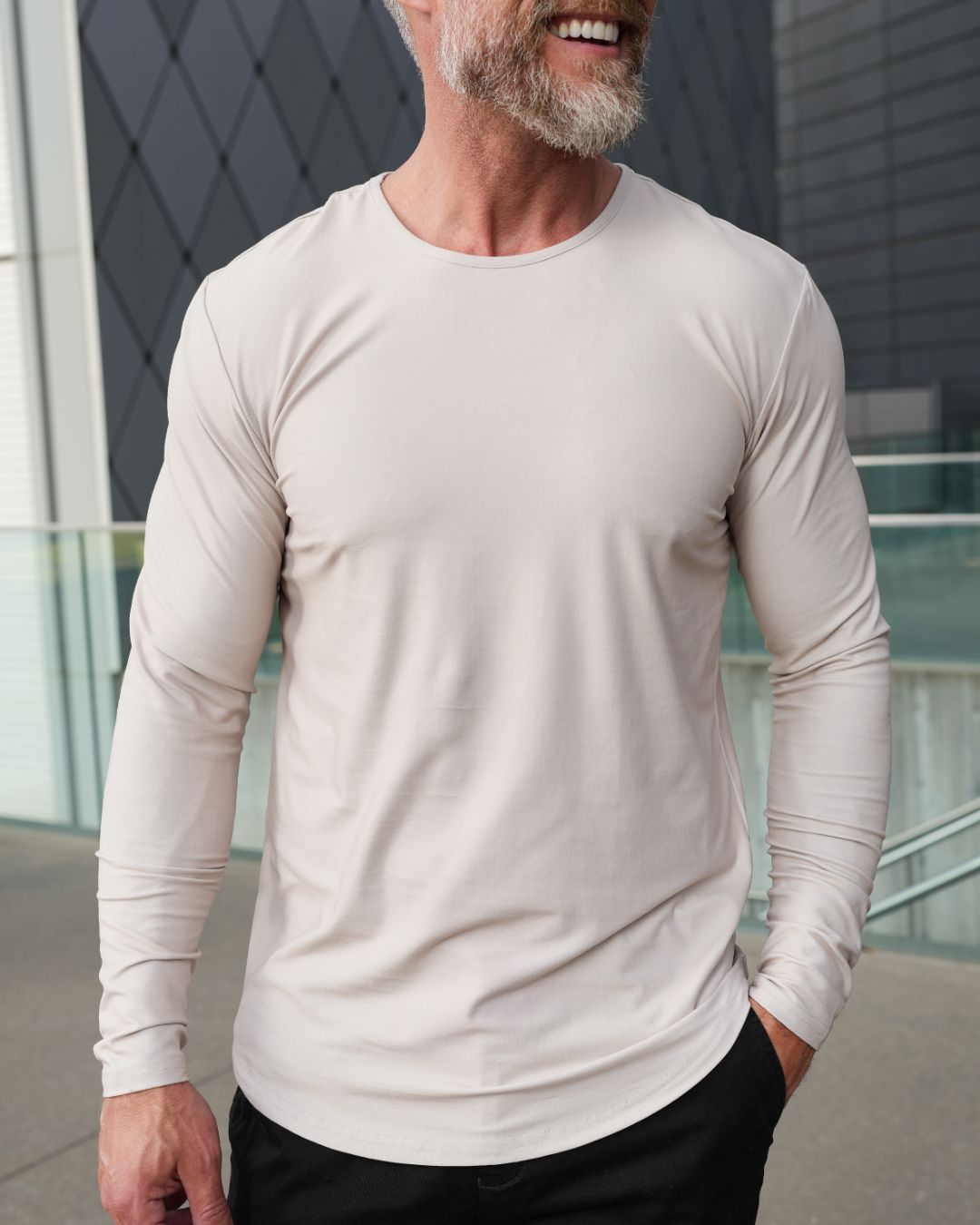 Premium Crew Curve Hem Long Sleeve