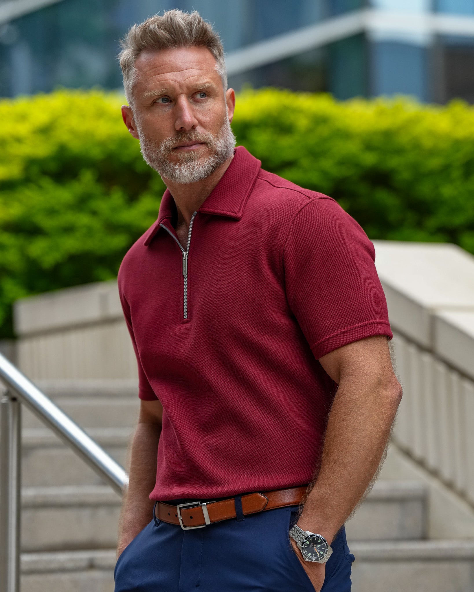 Crown Pique Zip Polo