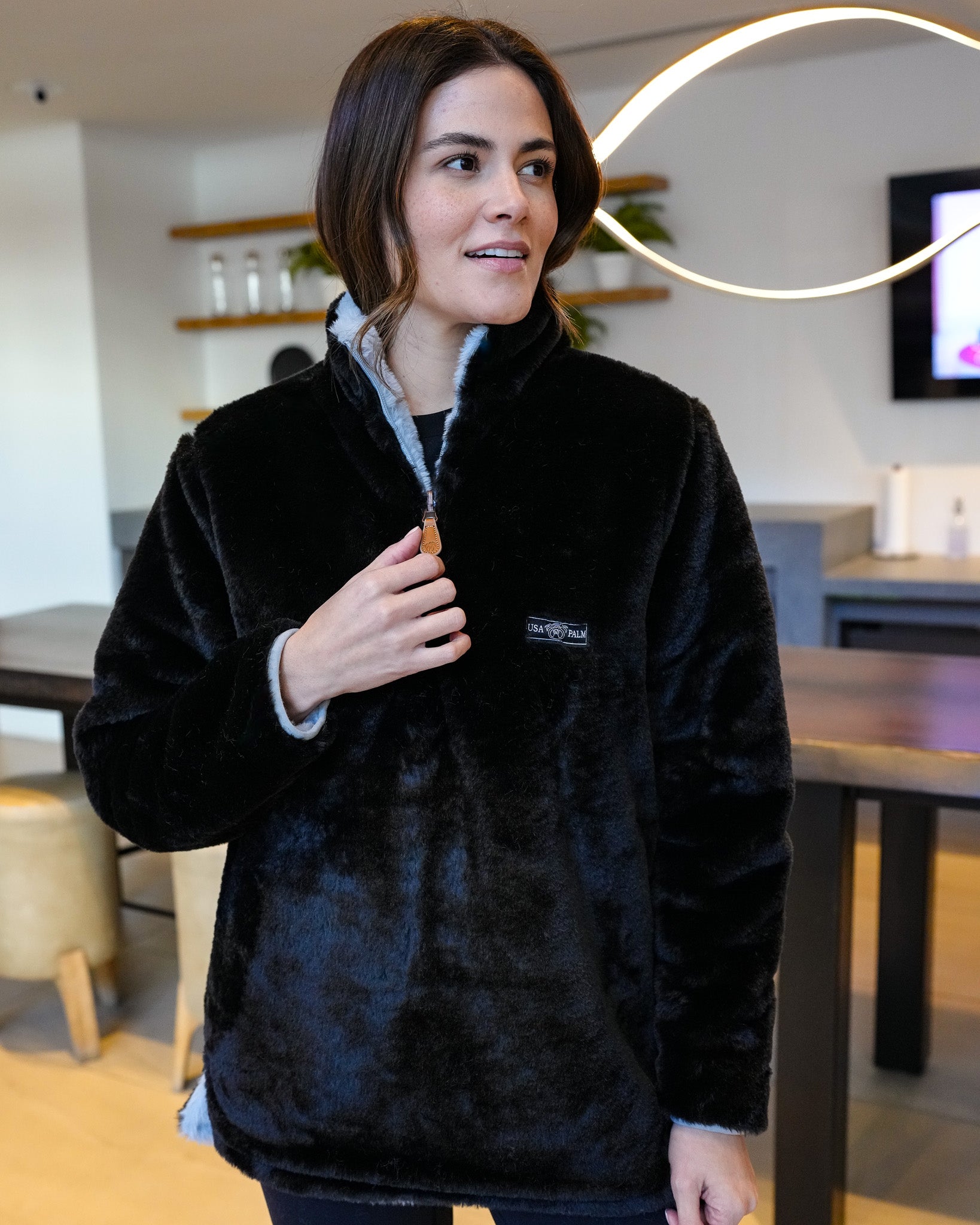 Reversible Double Sherpa 1/4 Zip