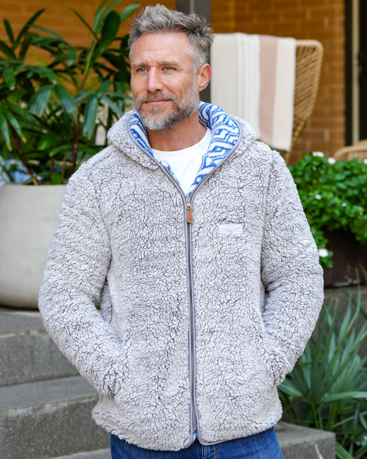 Reversible Double Sherpa Full Zip Hoodie