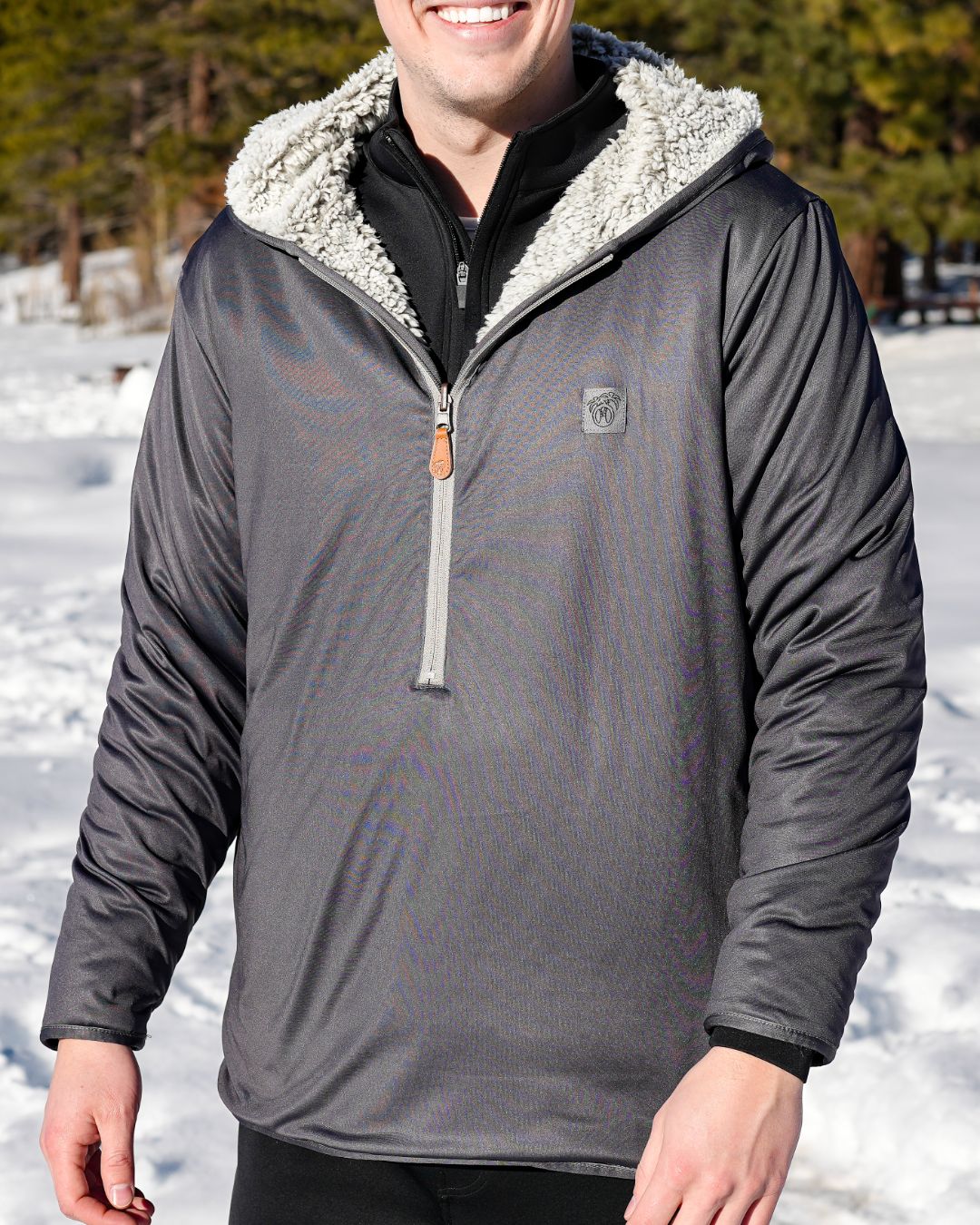 Reversible Sherpa 1/2 Zip Hoodie - Sale