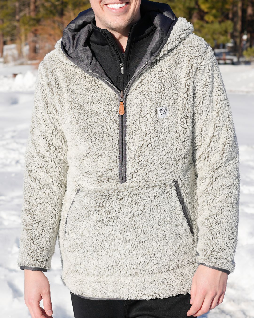 Reversible Sherpa 1/2 Zip Hoodie - Sale