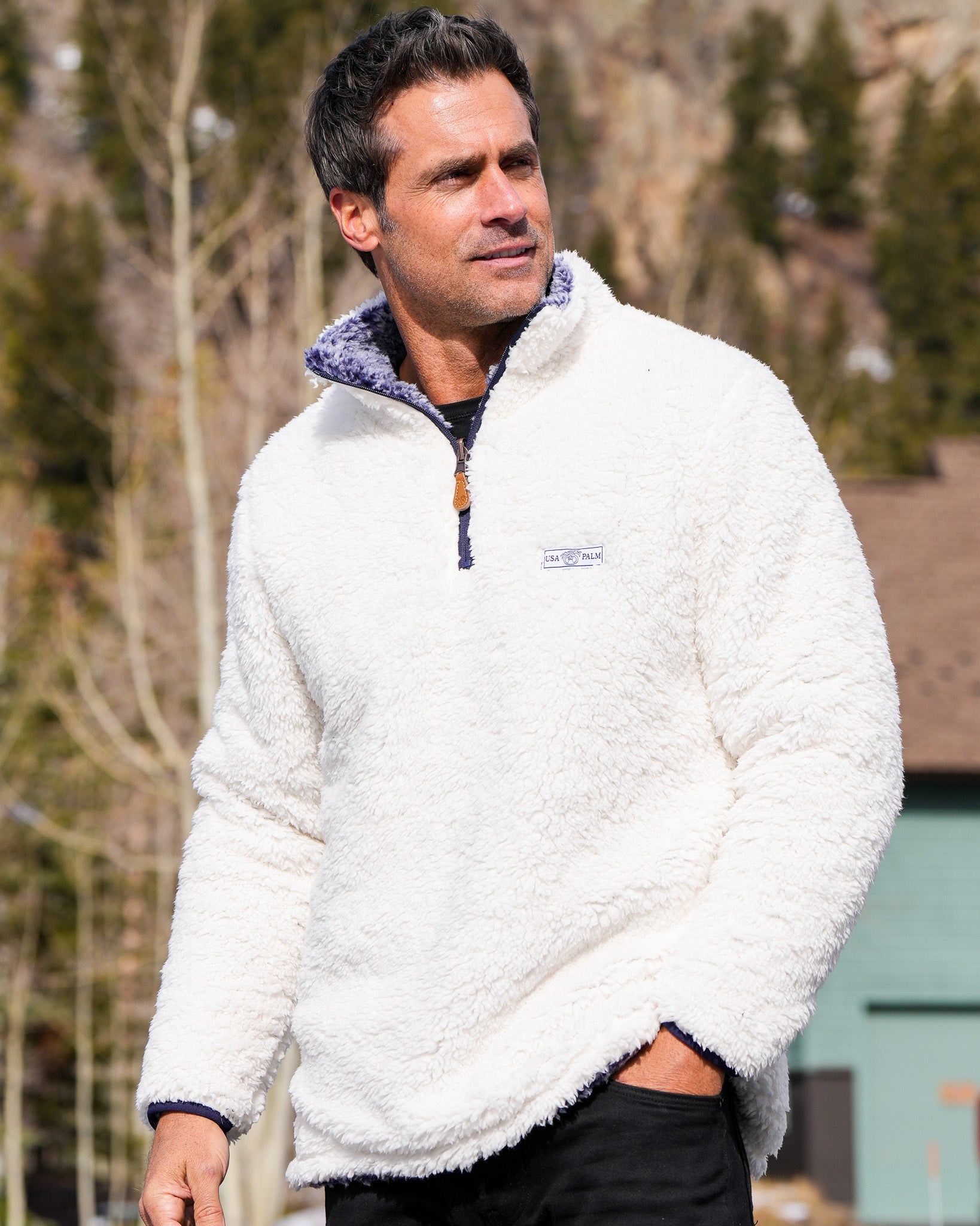 Reversible Double Sherpa 1/4 Zip
