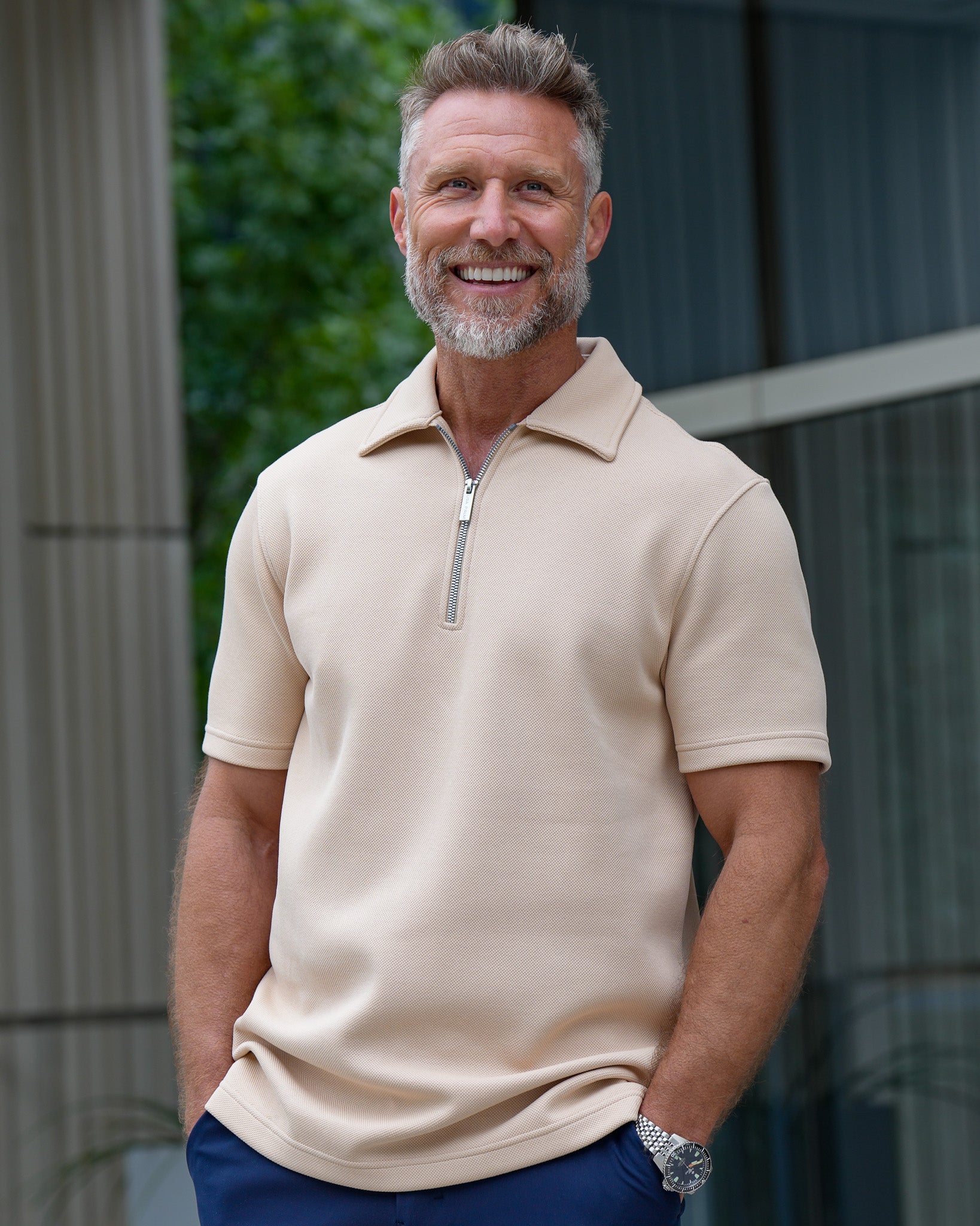 Crown Pique Zip Polo