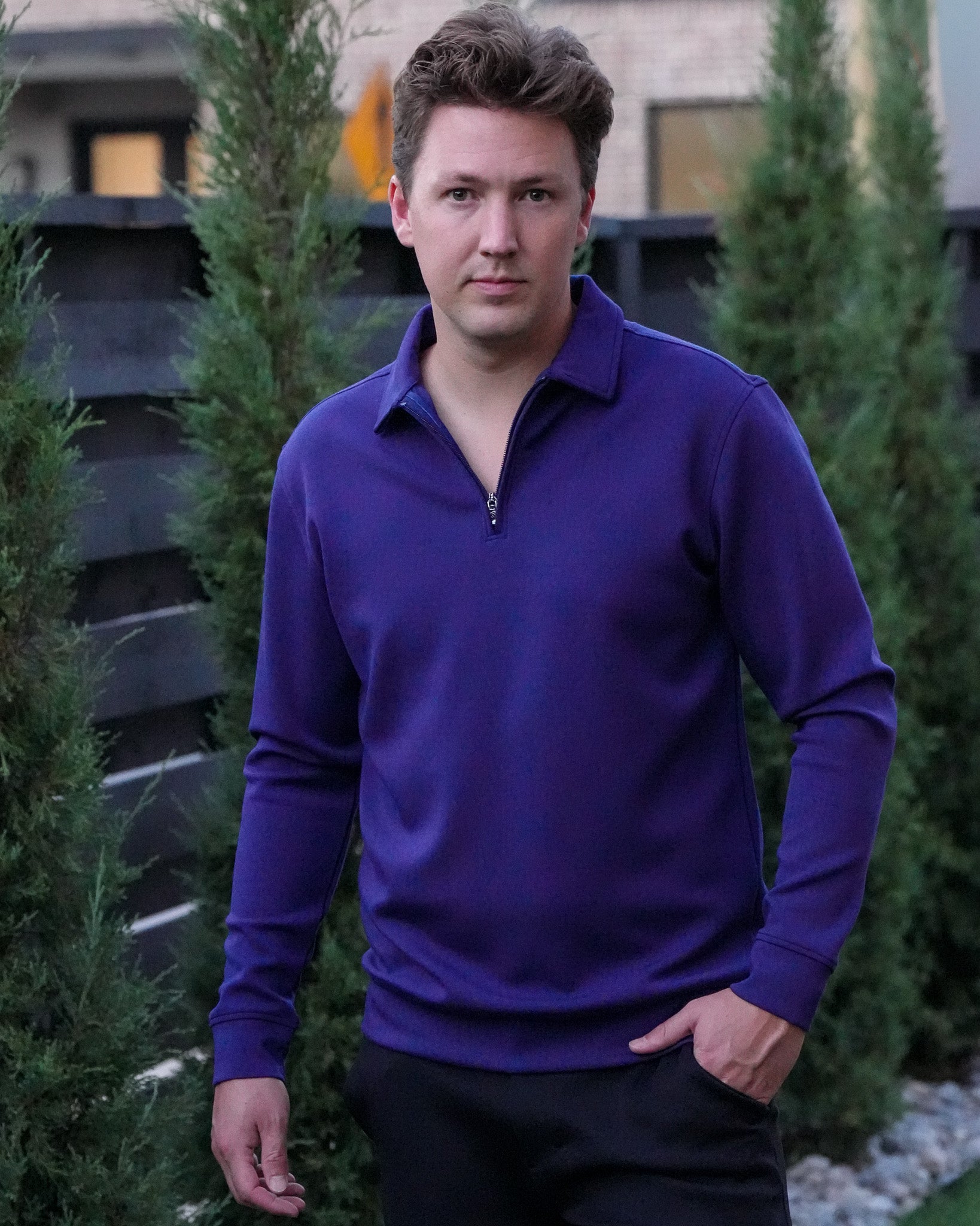 Aura Zip Polo Long Sleeve