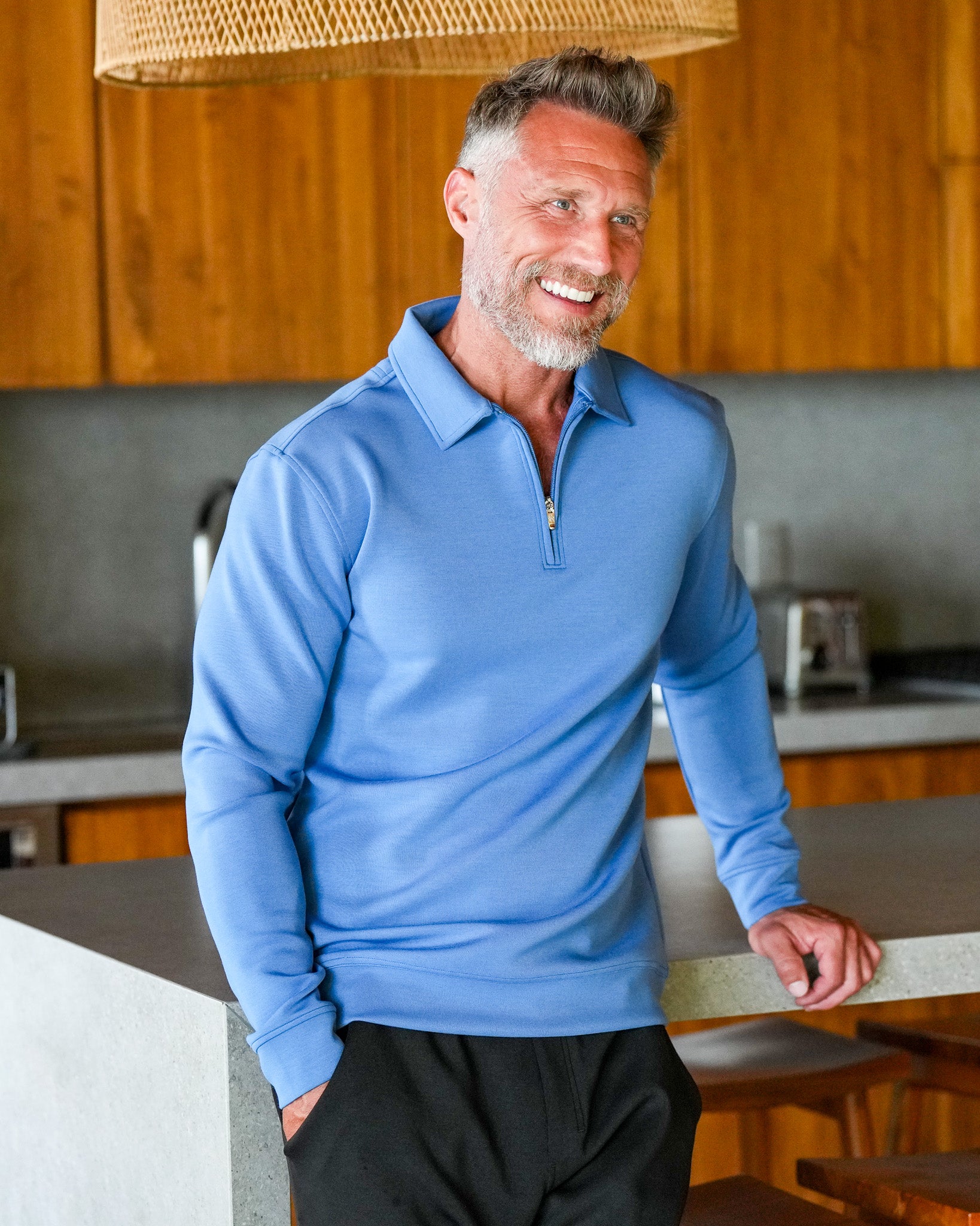 Aura Zip Polo Long Sleeve