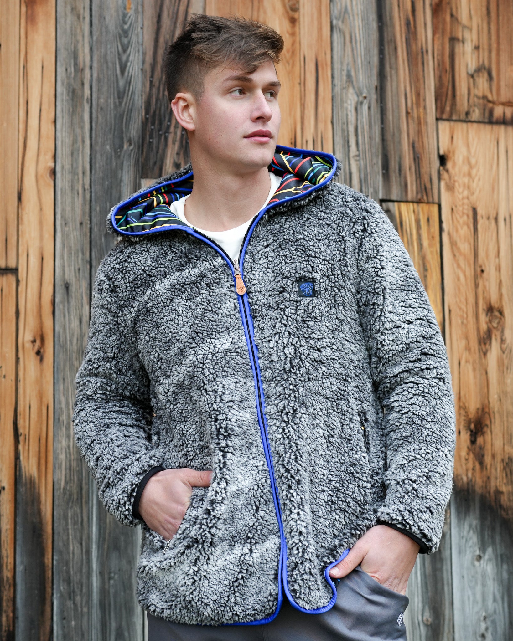 Reversible Sherpa Full Zip Hoodie