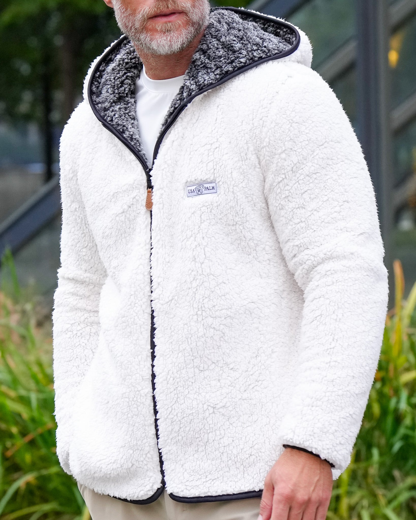 Reversible Sherpa Full Zip Hoodie