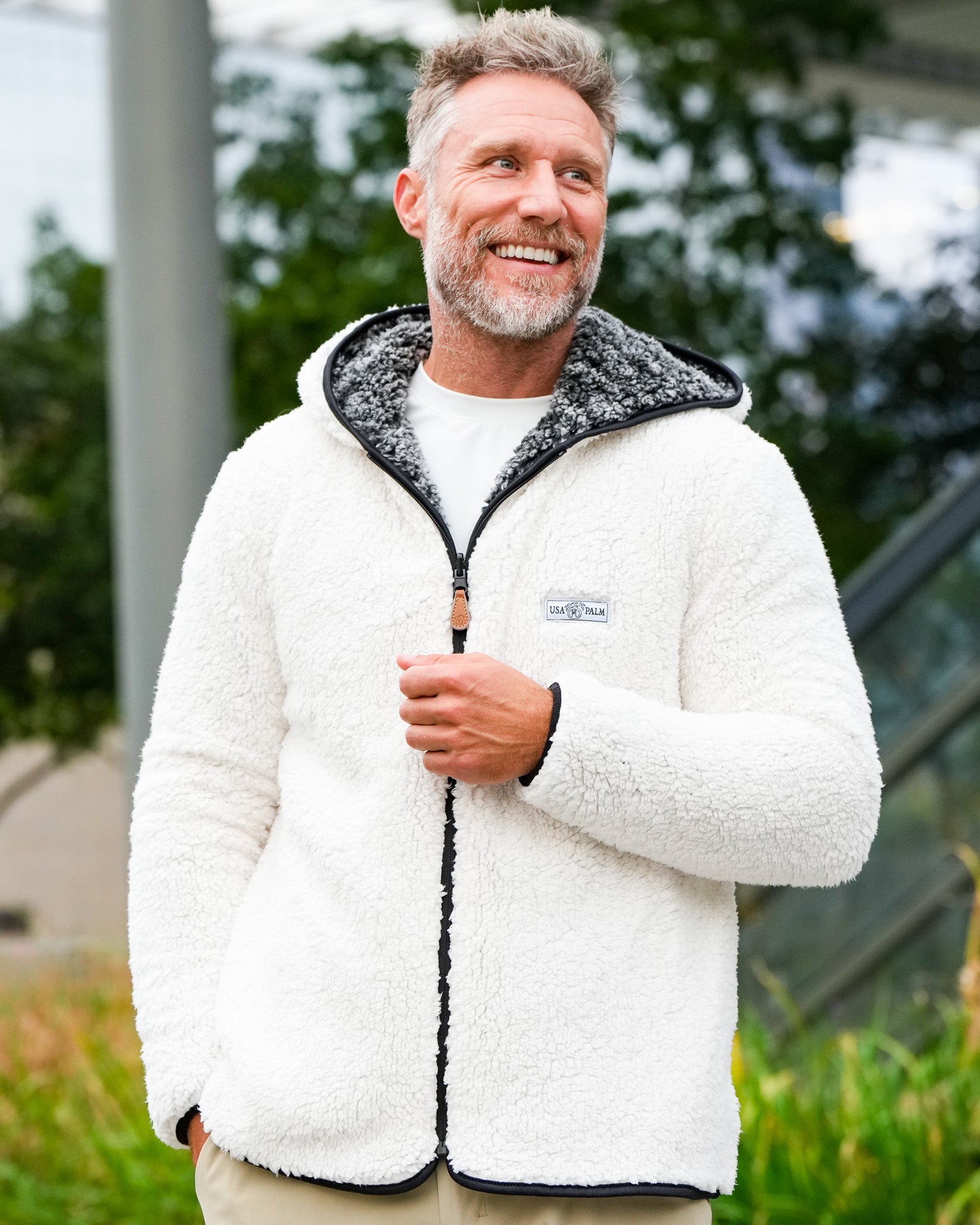 Reversible Double Sherpa Full Zip Hoodie