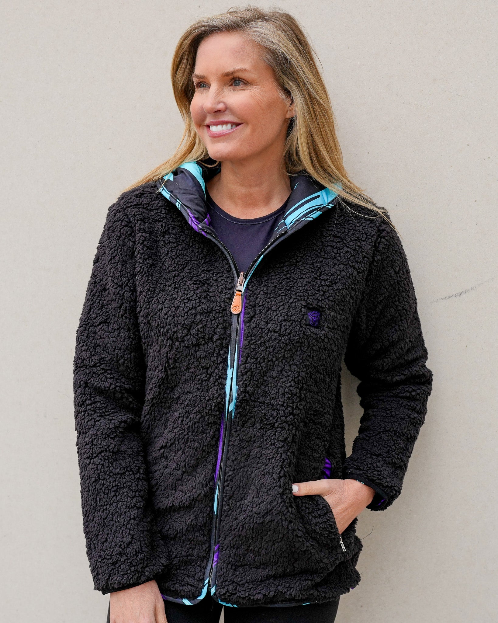 Reversible Sherpa Full Zip Hoodie
