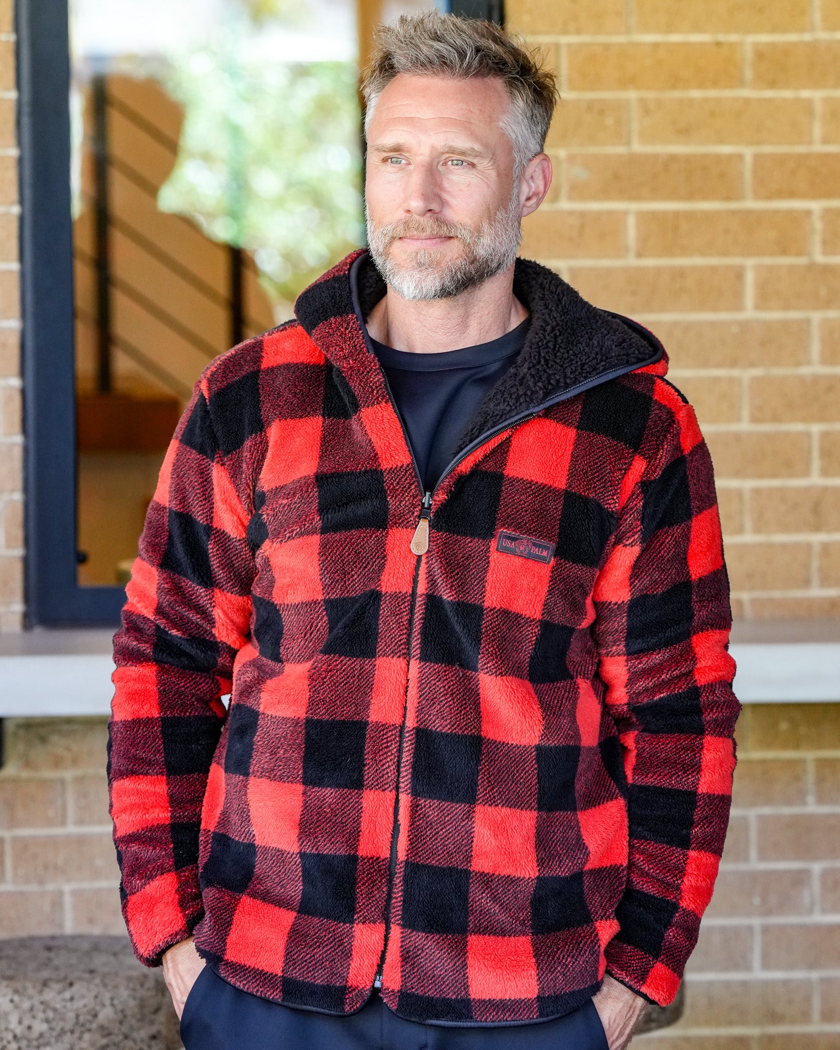 Reversible Double Sherpa Full Zip Hoodie