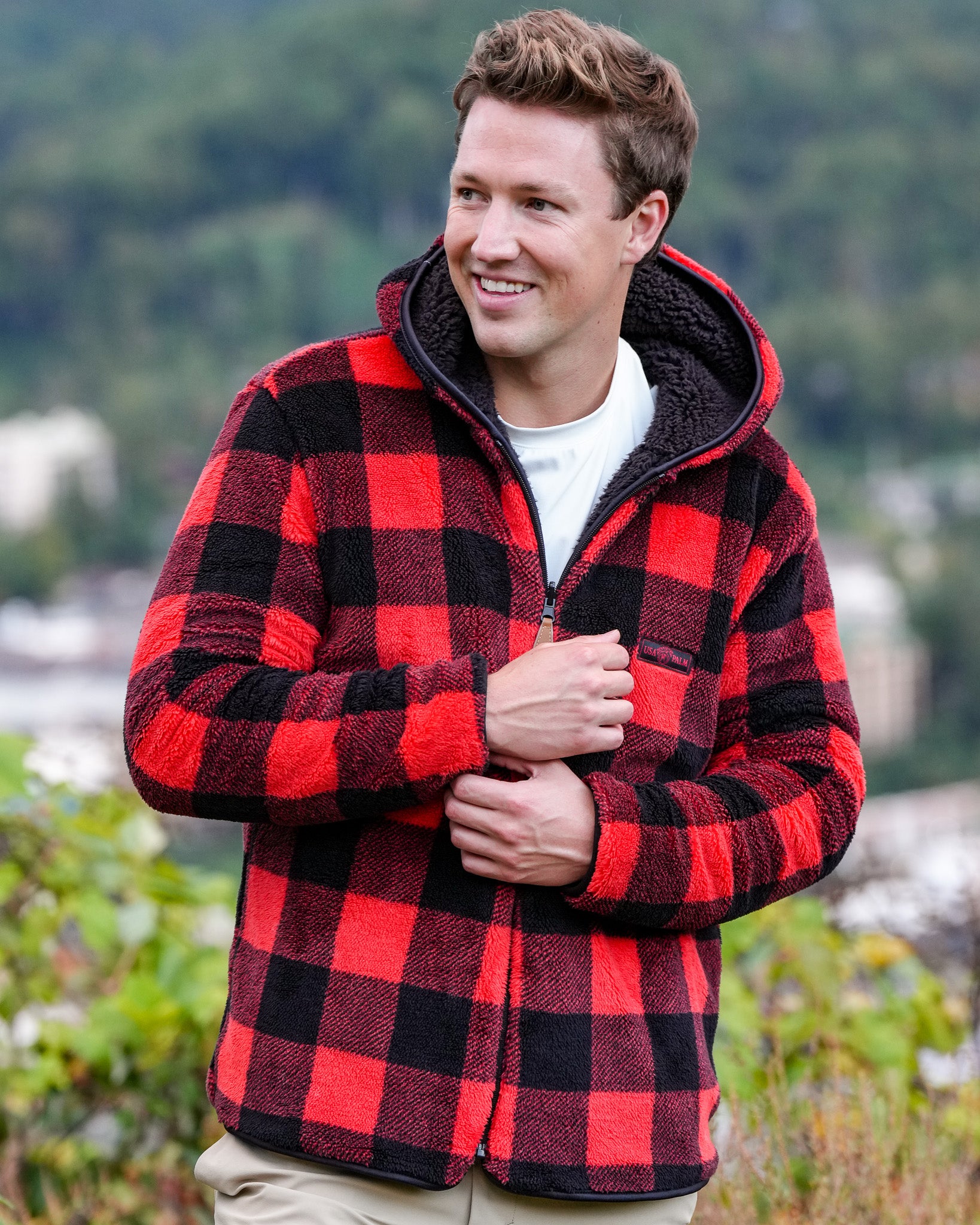 Reversible Double Sherpa Full Zip Hoodie