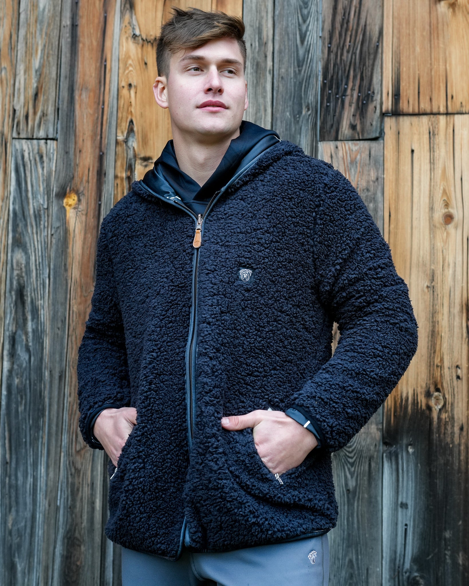 Reversible Sherpa Full Zip Hoodie