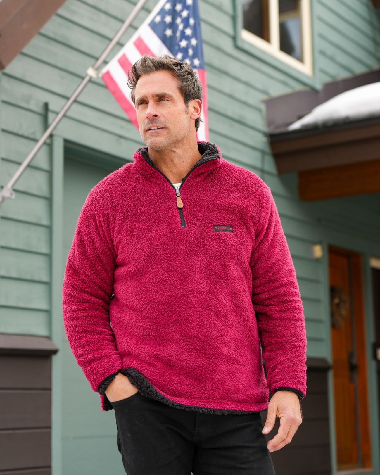 Reversible Double Sherpa 1/4 Zip