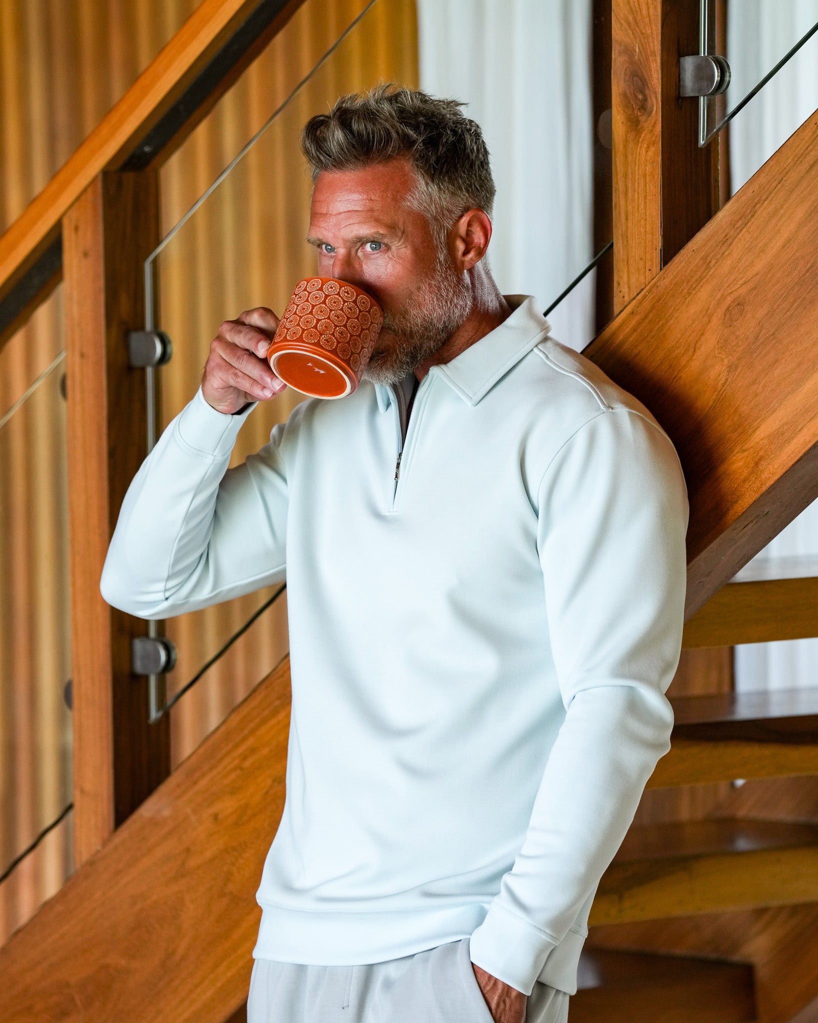 Aura Zip Polo Long Sleeve