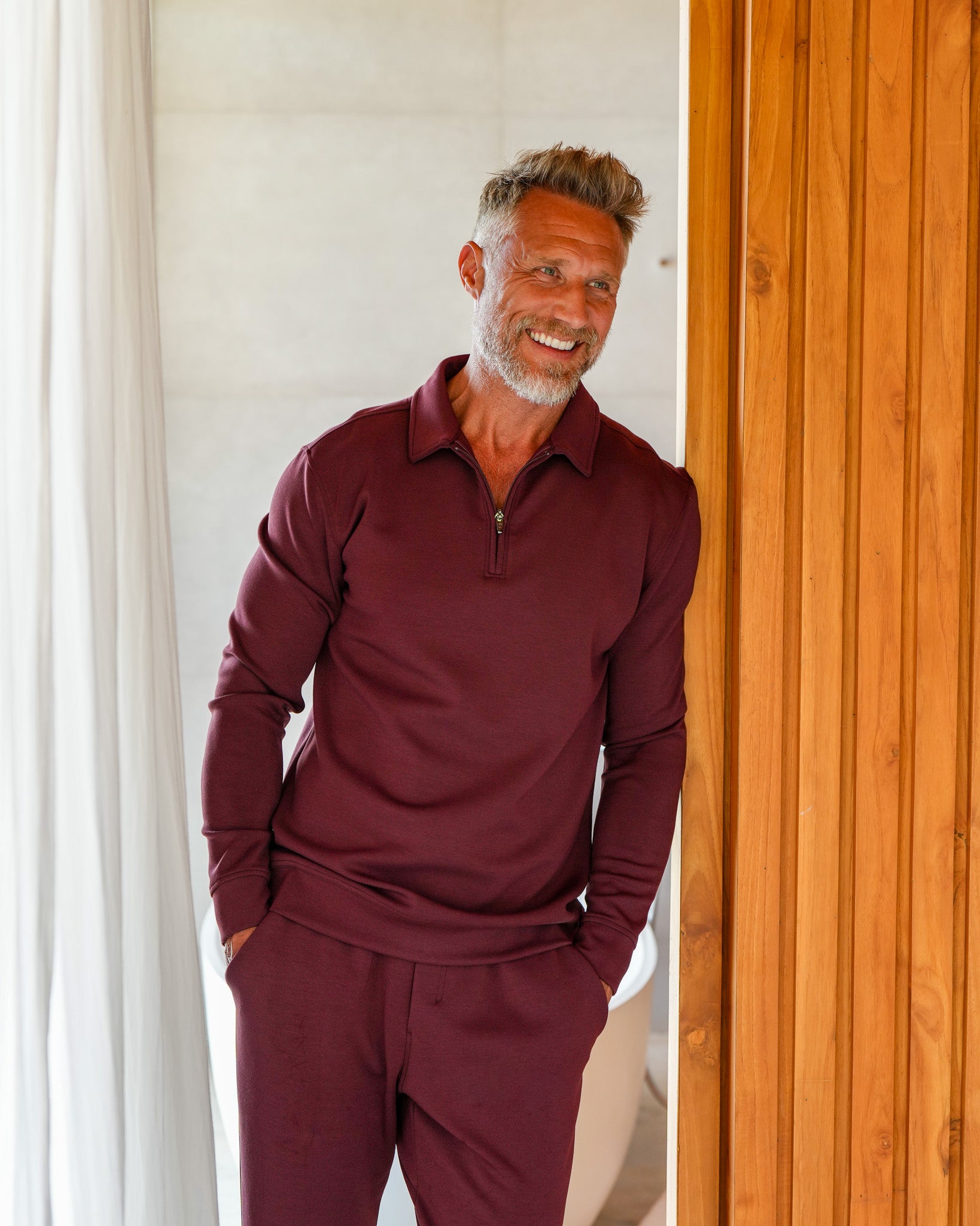Aura Zip Polo Long Sleeve