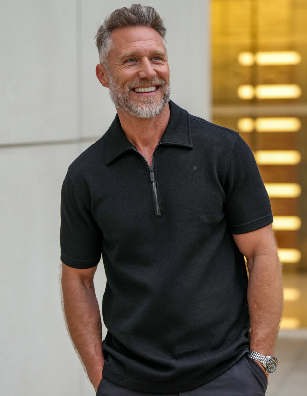 Crown Pique Zip Polo