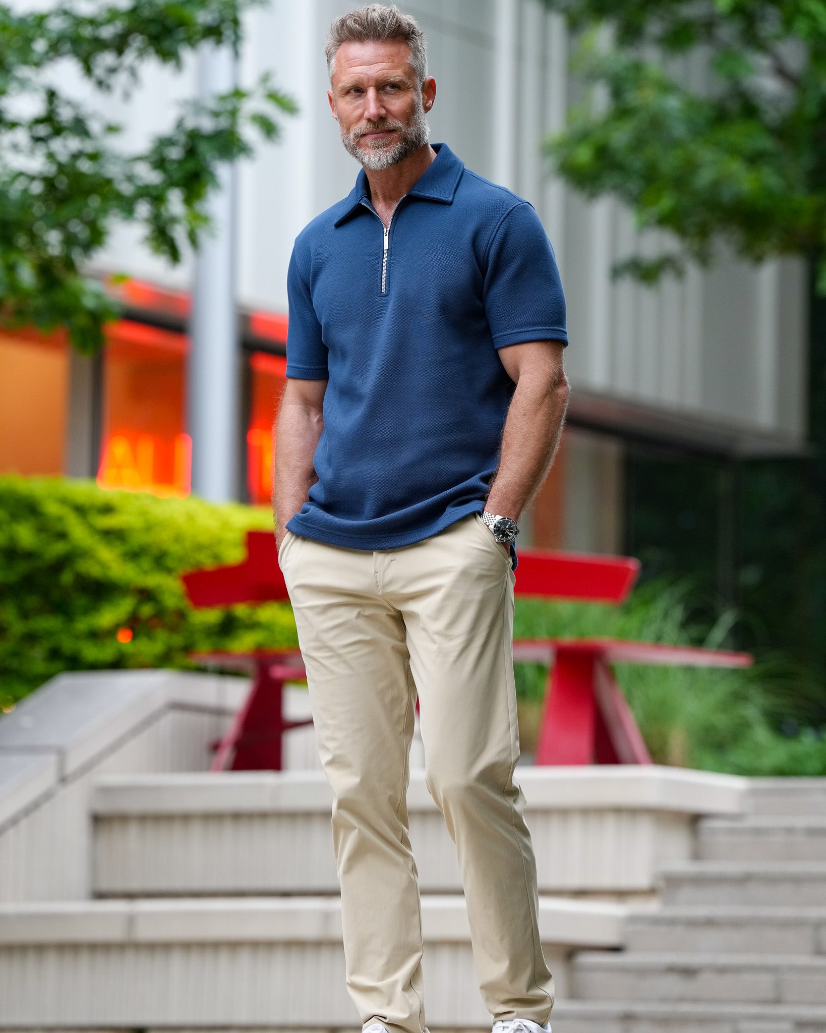 Crown Pique Zip Polo
