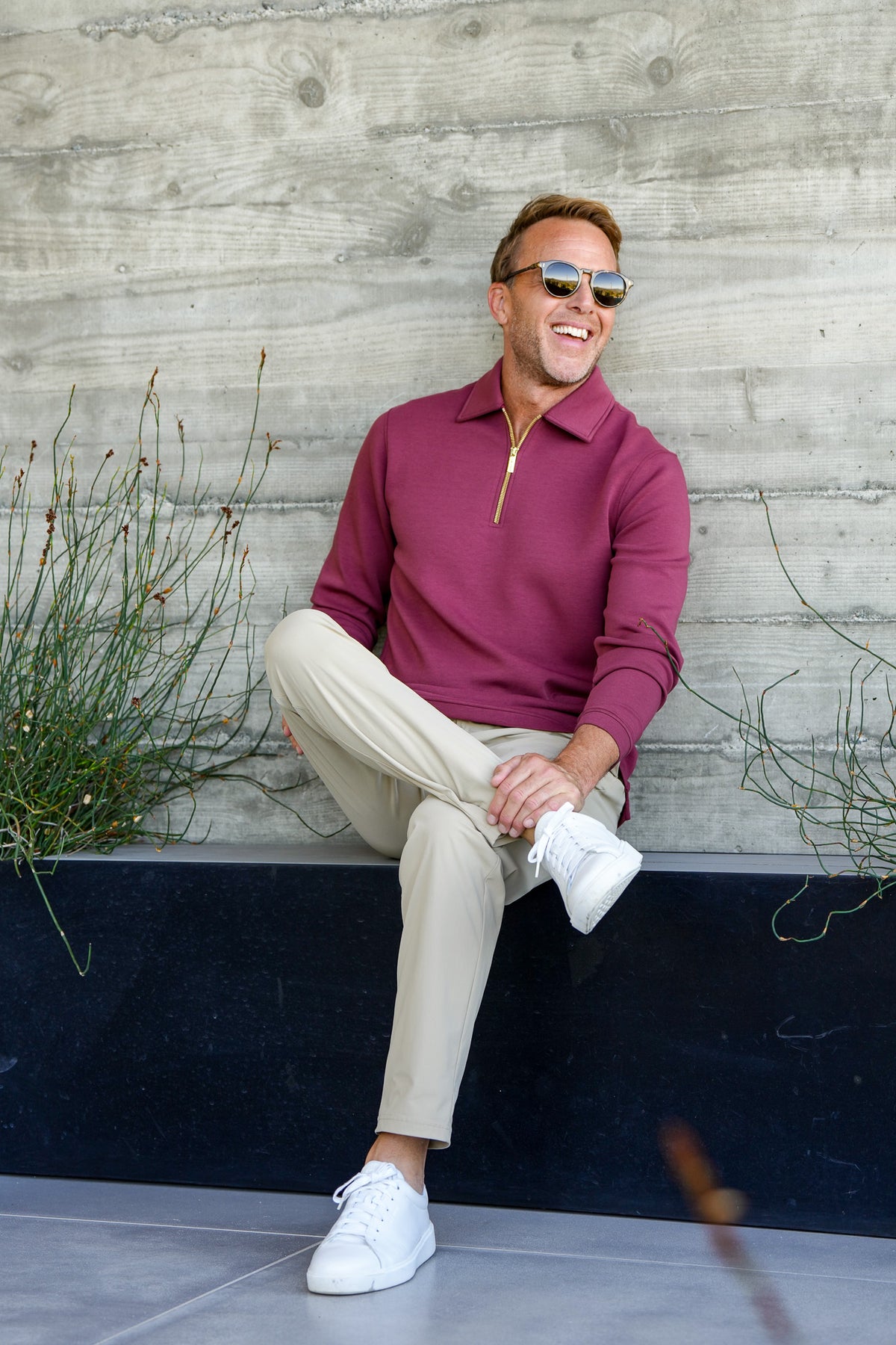 Legacy Zip Polo Long Sleeve