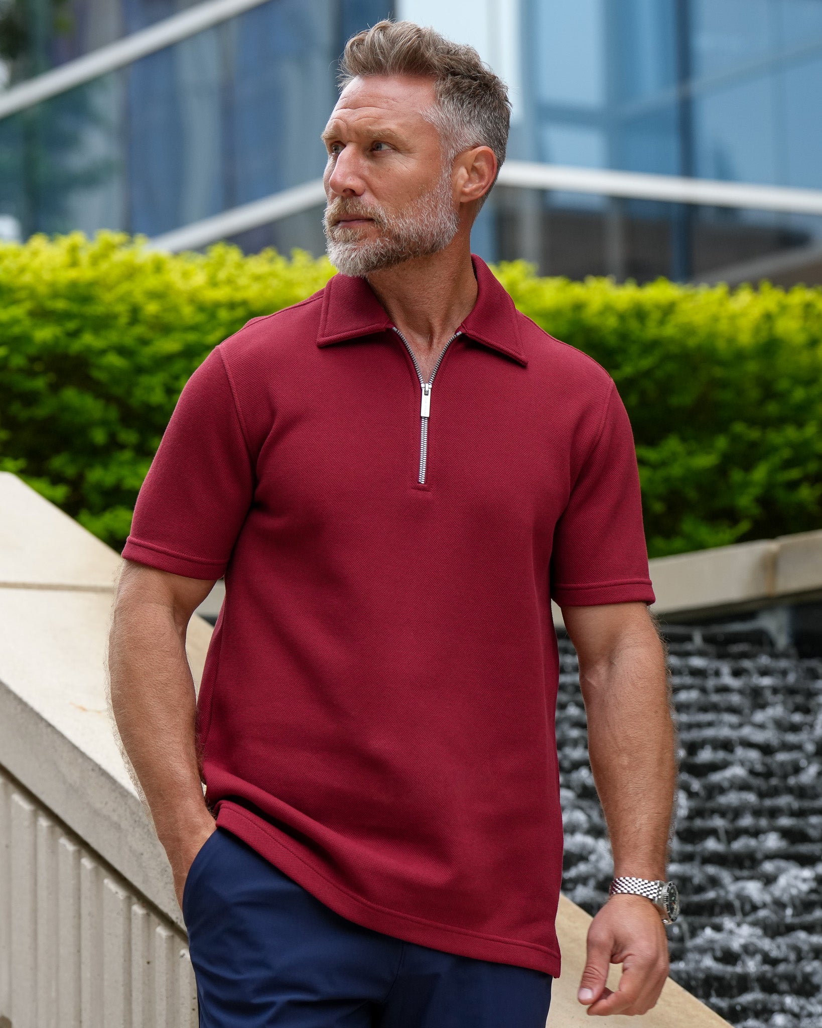 Crown Pique Zip Polo