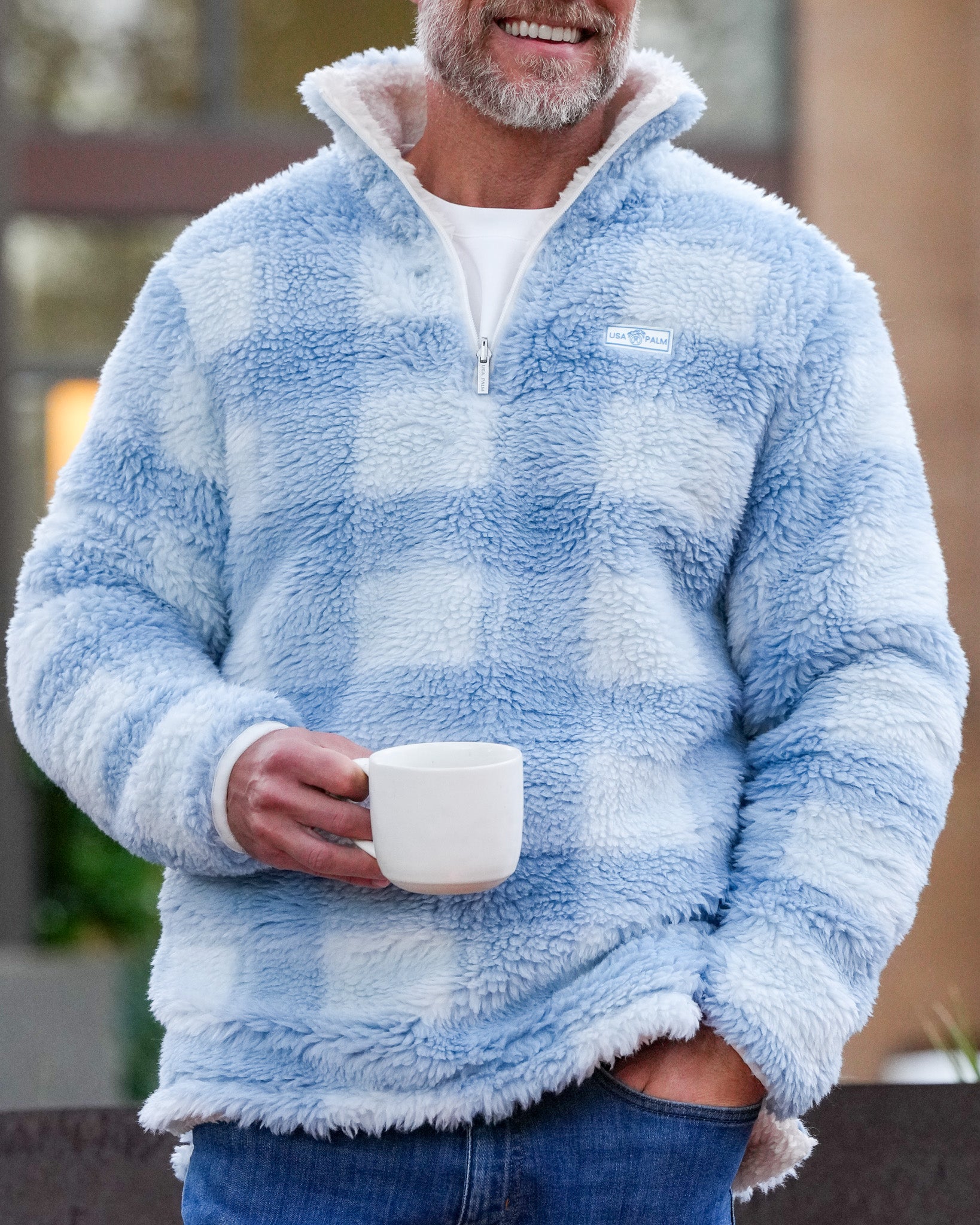 Jacquard Double Sherpa 1/4 Zip