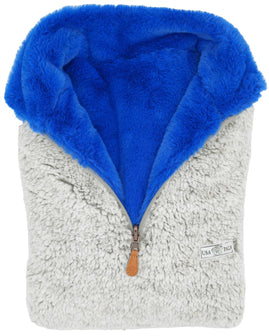 Grey Sherpa - Blue Faux Fur