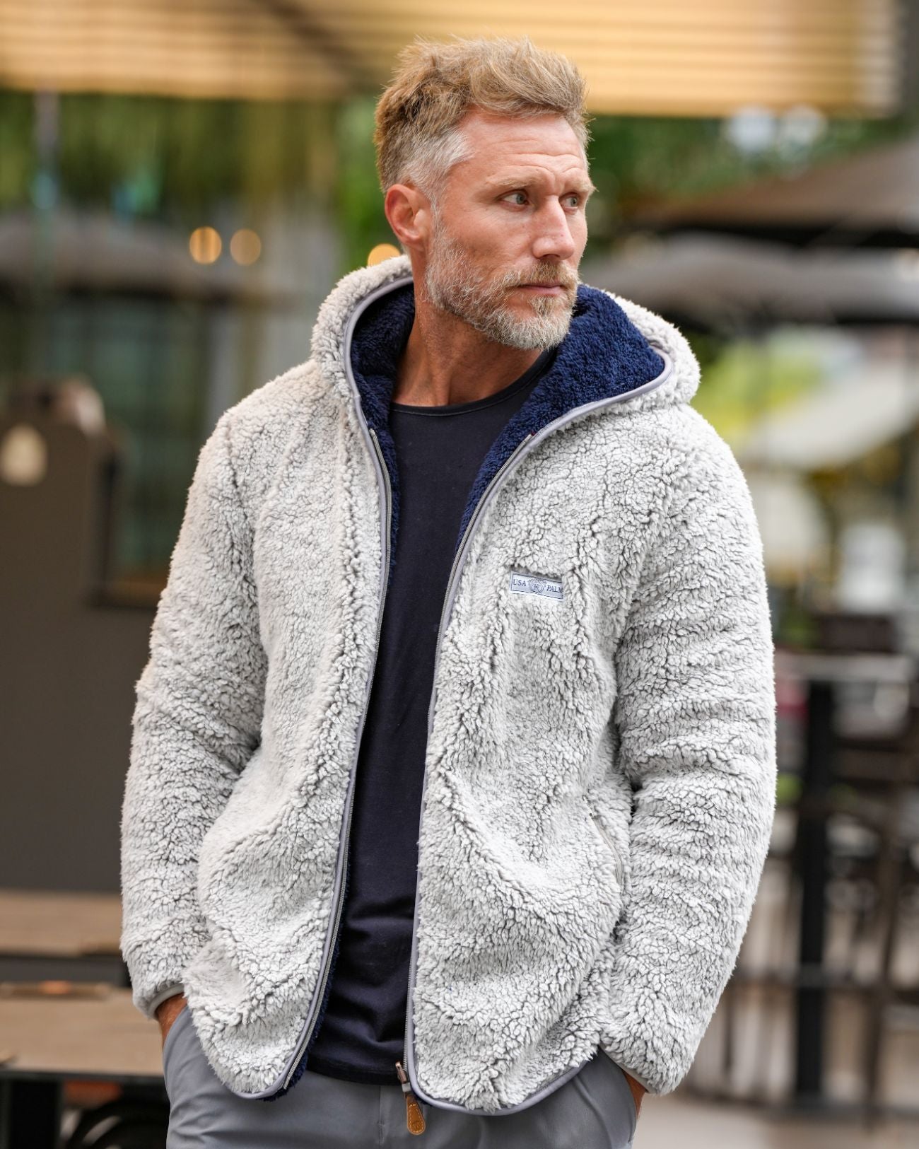 Reversible Sherpa Full Zip Hoodie