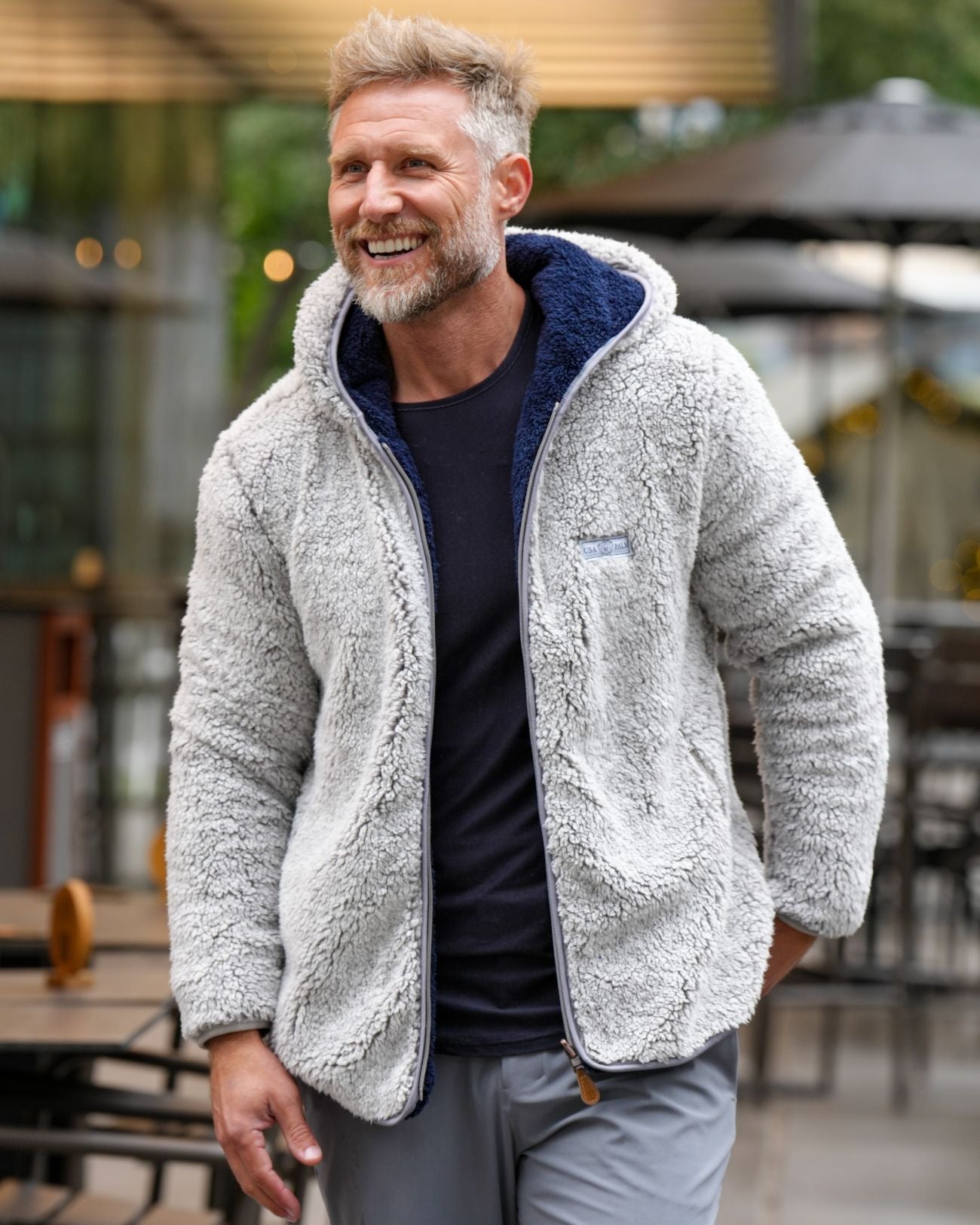 Reversible Sherpa Full Zip Hoodie