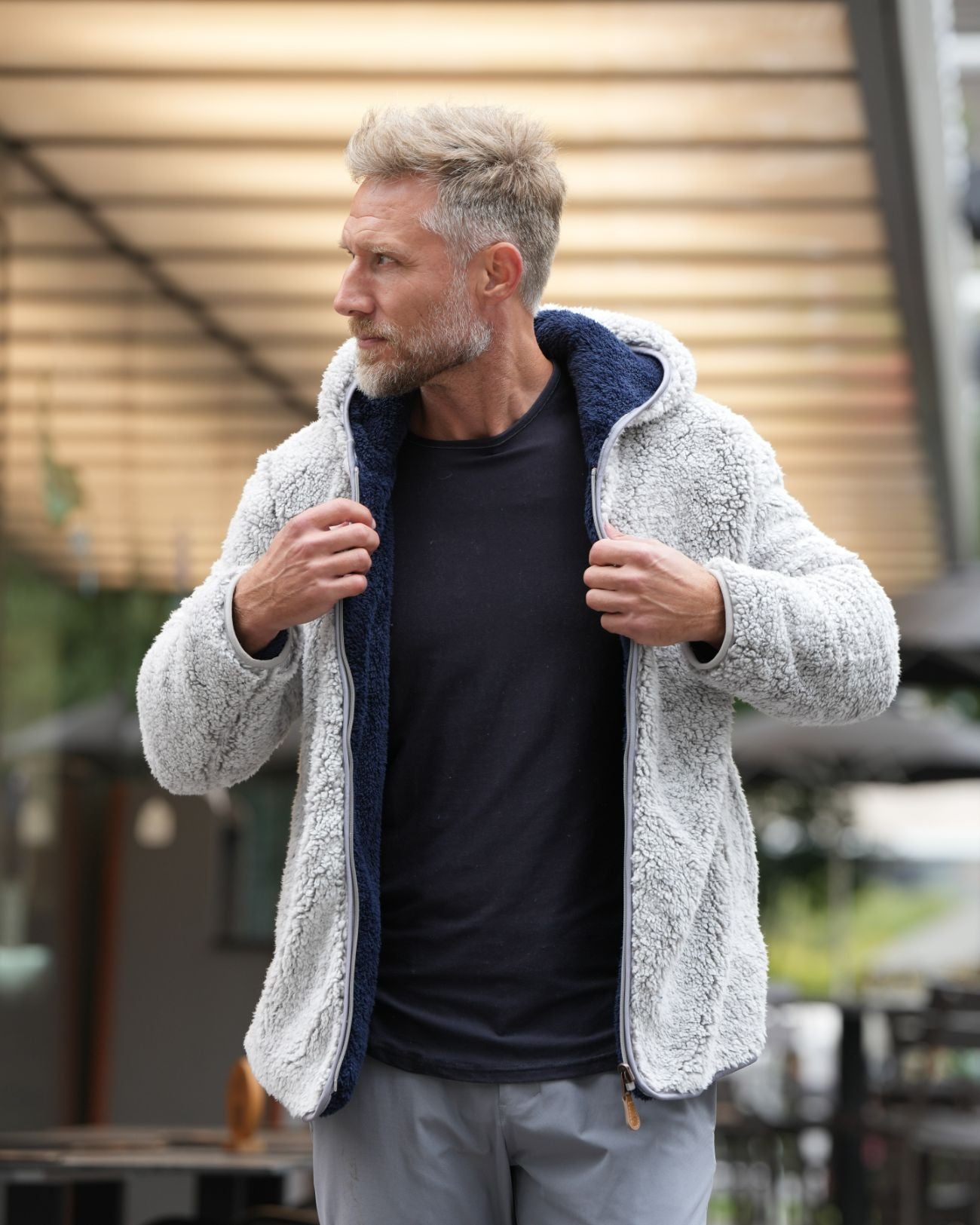 Reversible Sherpa Full Zip Hoodie