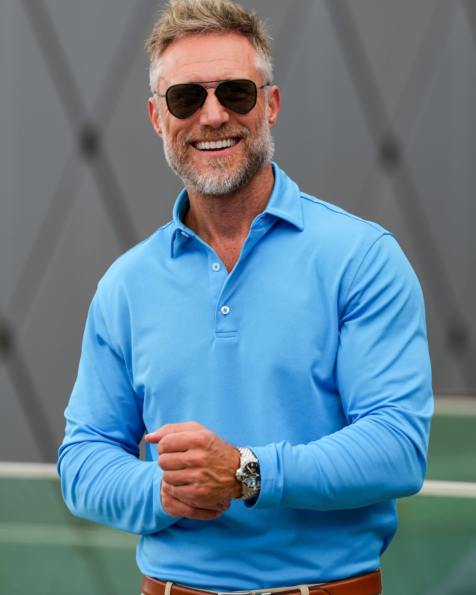Pique Stretch Polo Long Sleeve