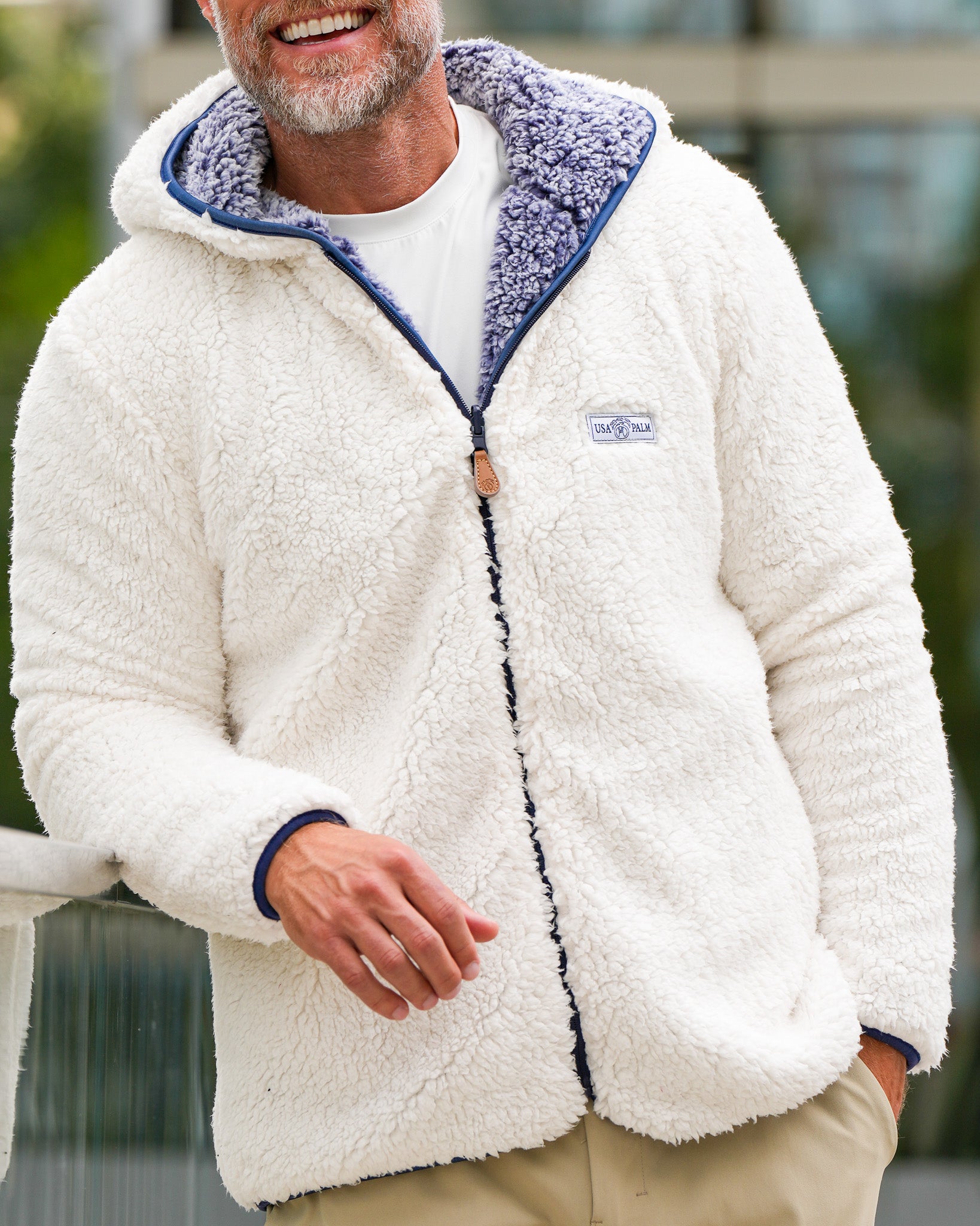 Reversible Sherpa Full Zip Hoodie