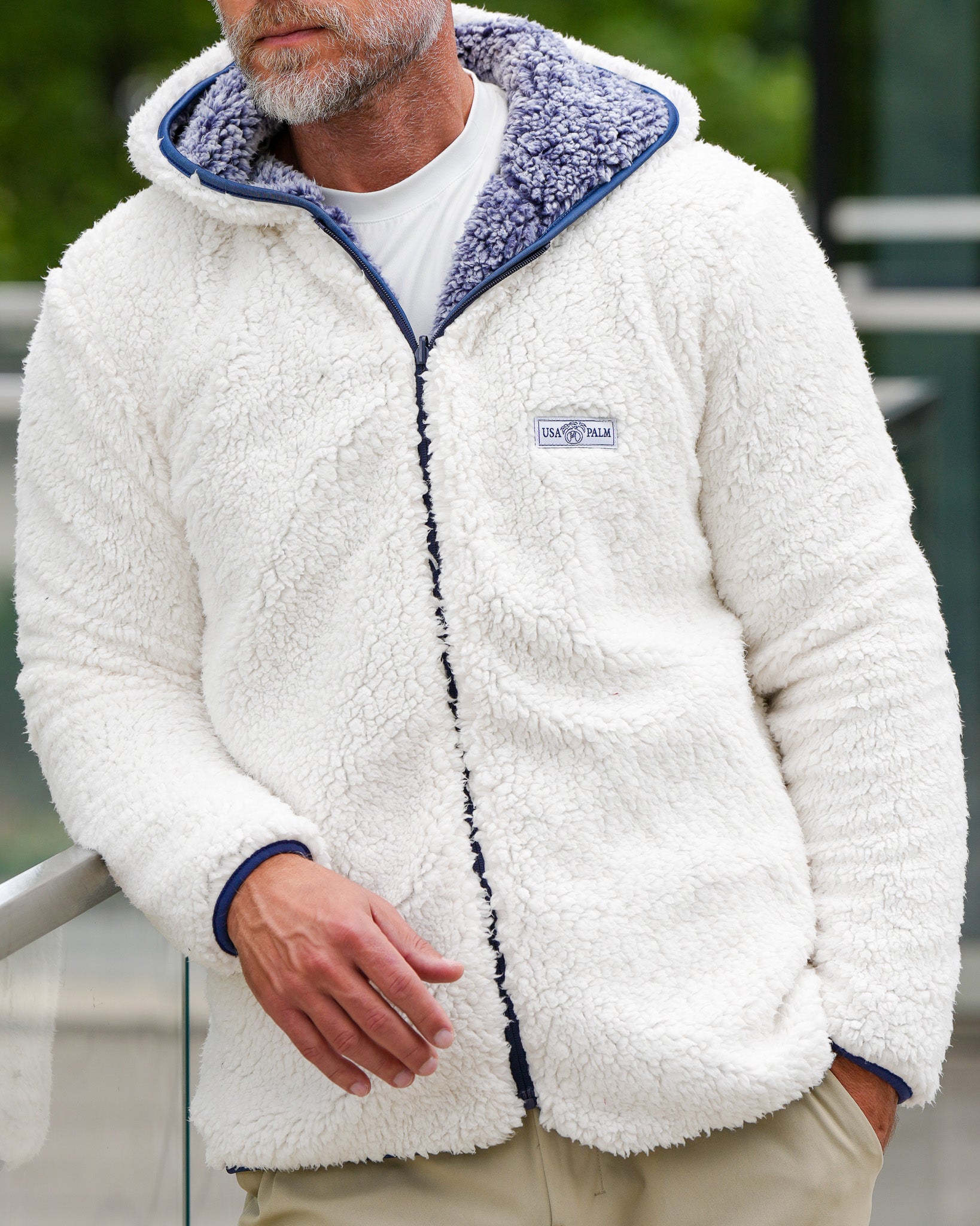 Reversible Sherpa Full Zip Hoodie