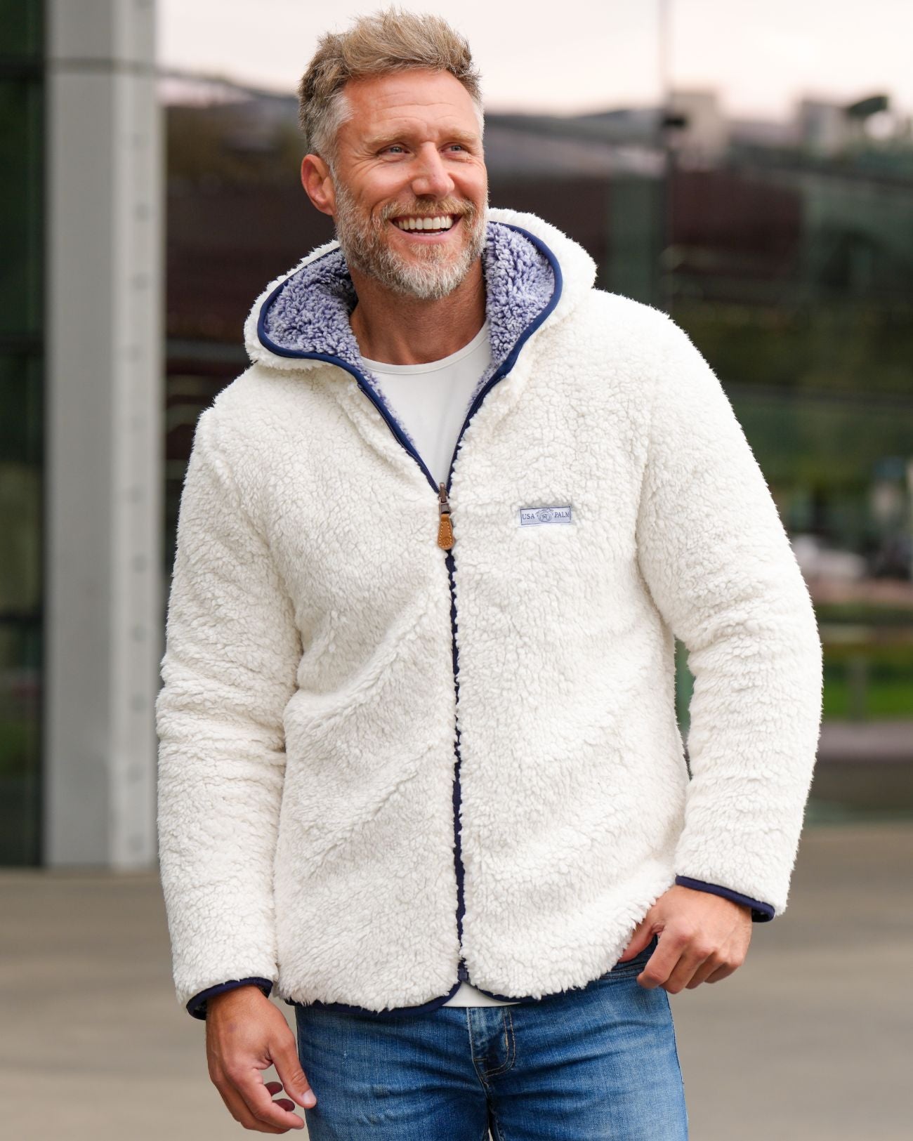 Reversible Sherpa Full Zip Hoodie