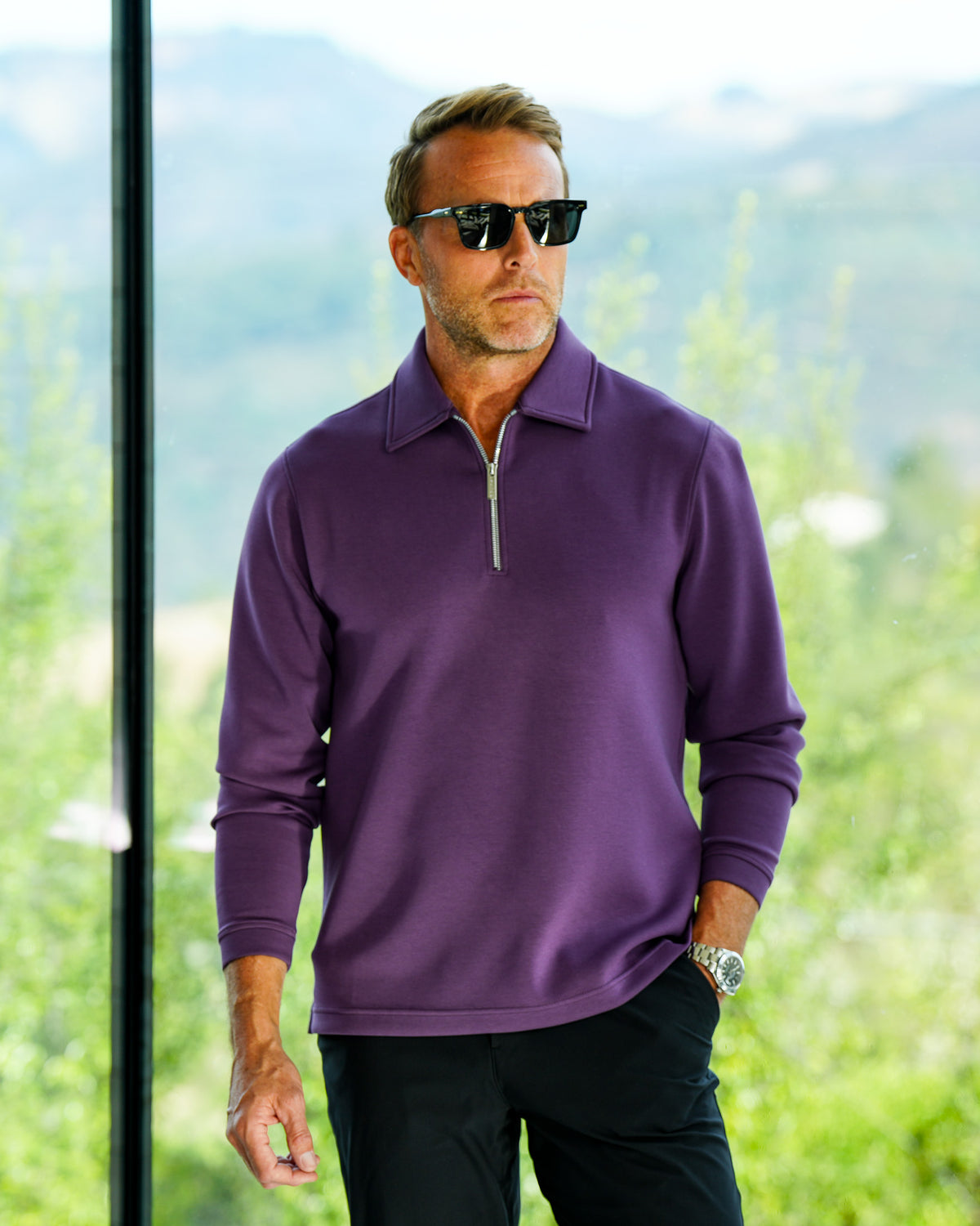 Legacy Zip Polo Long Sleeve