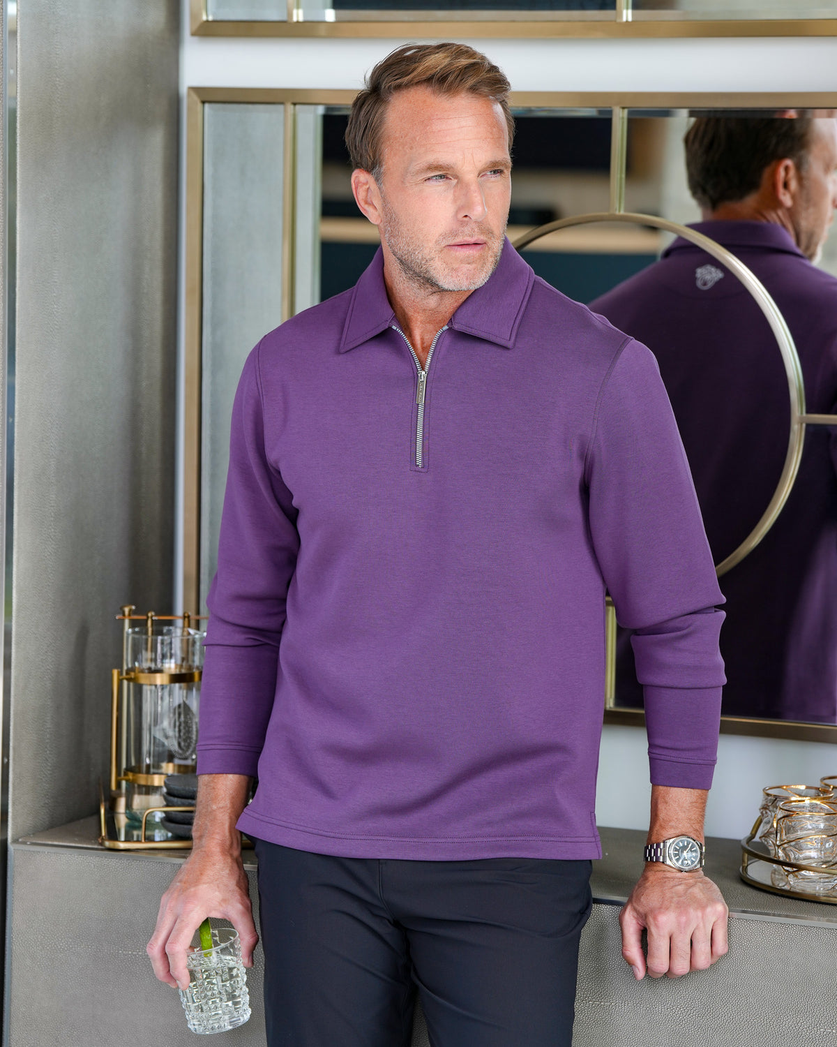 Legacy Zip Polo Long Sleeve
