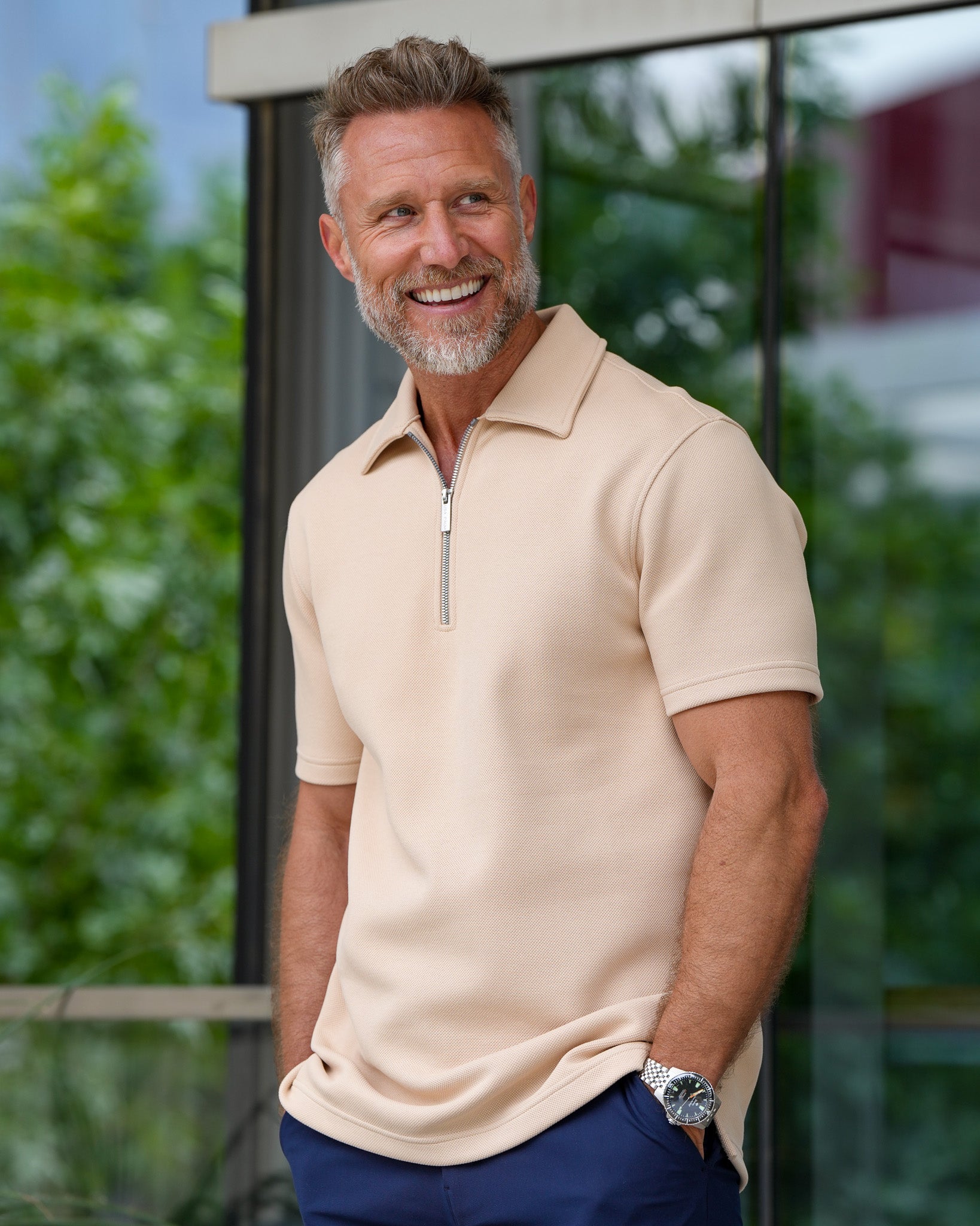 Crown Pique Zip Polo